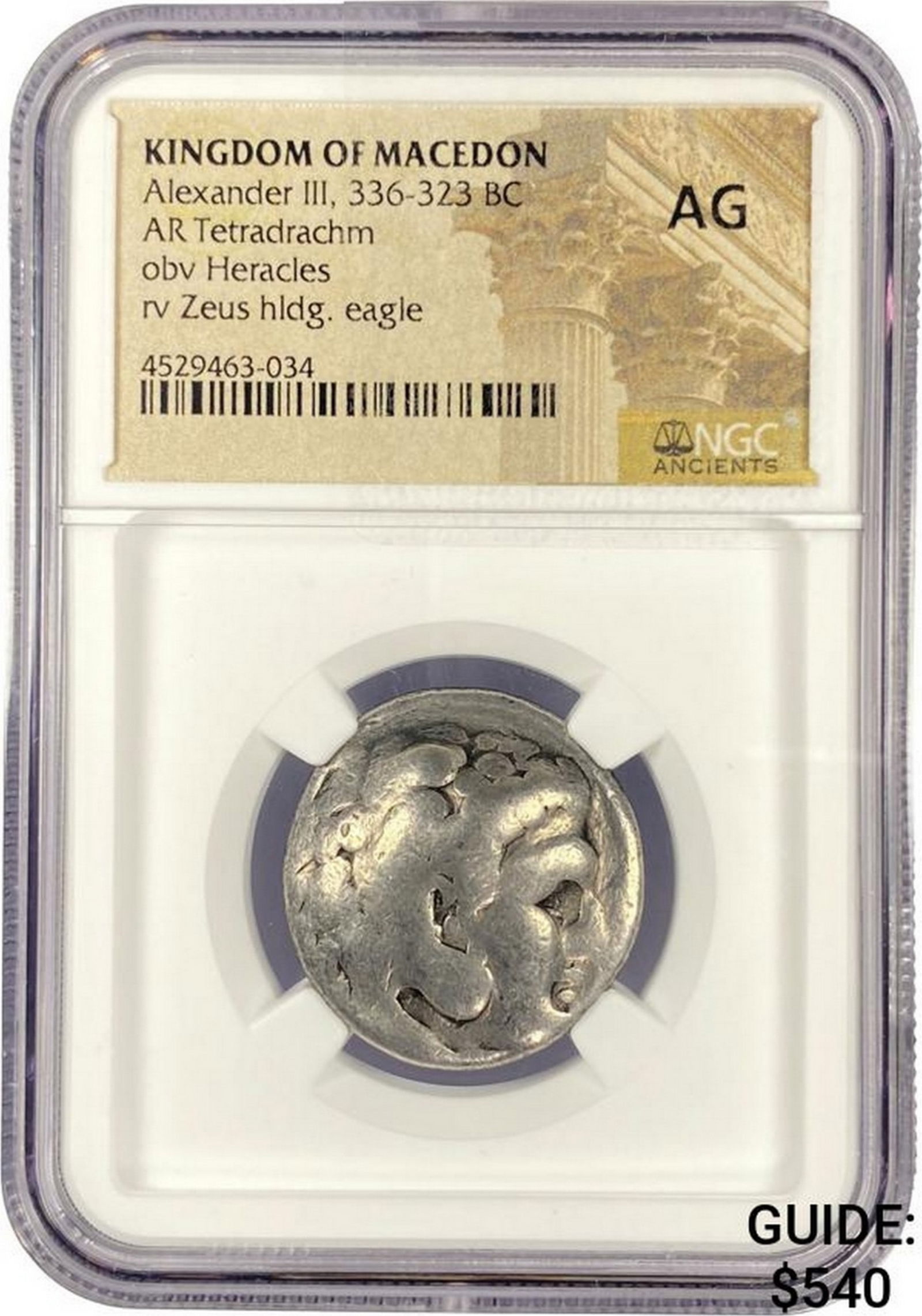 Macedon Alexander III, 336-323 Silver Tetradrachm NGC (1 of 2)