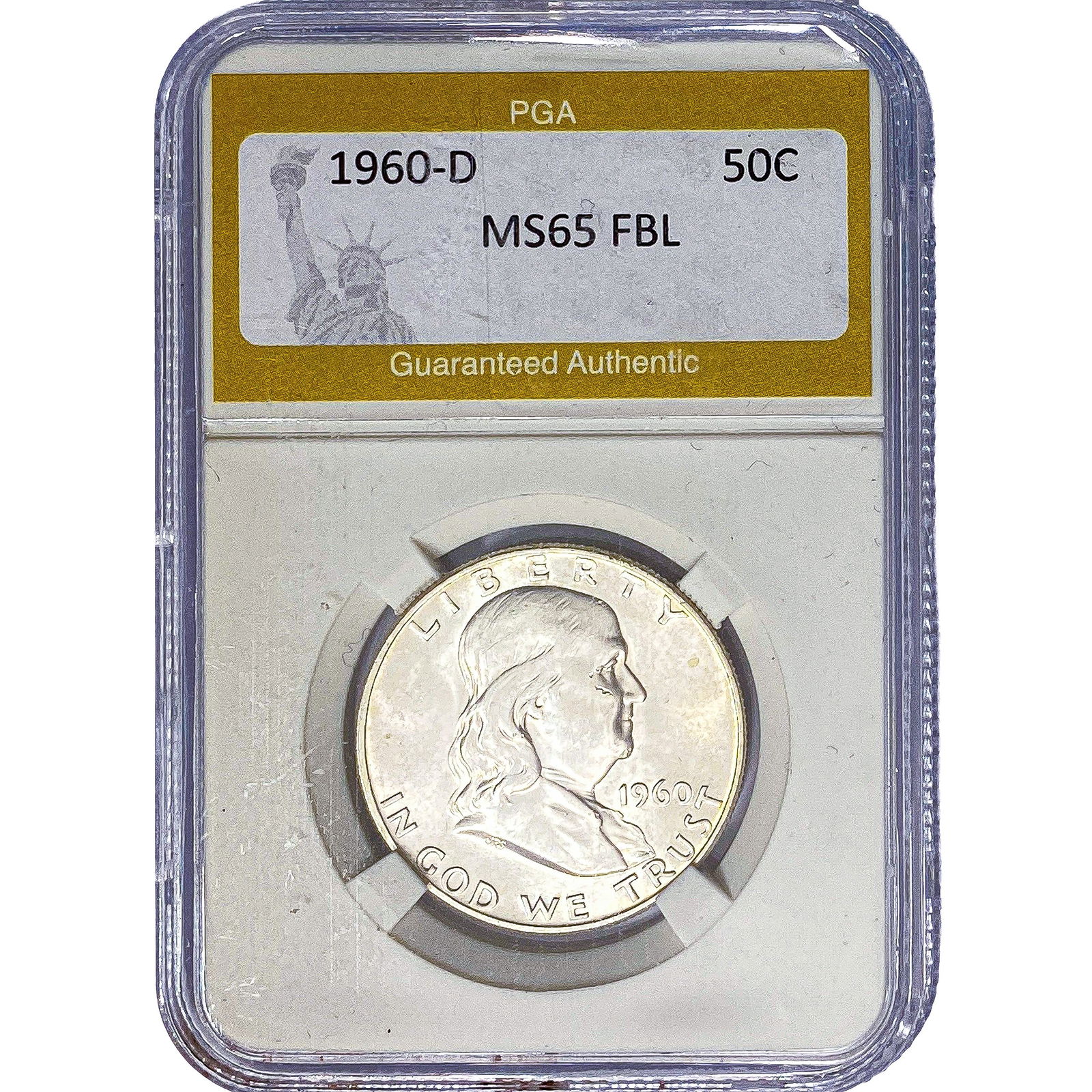 1960-D Franklin Half Dollar PGA MS65 FBL (1 of 2)