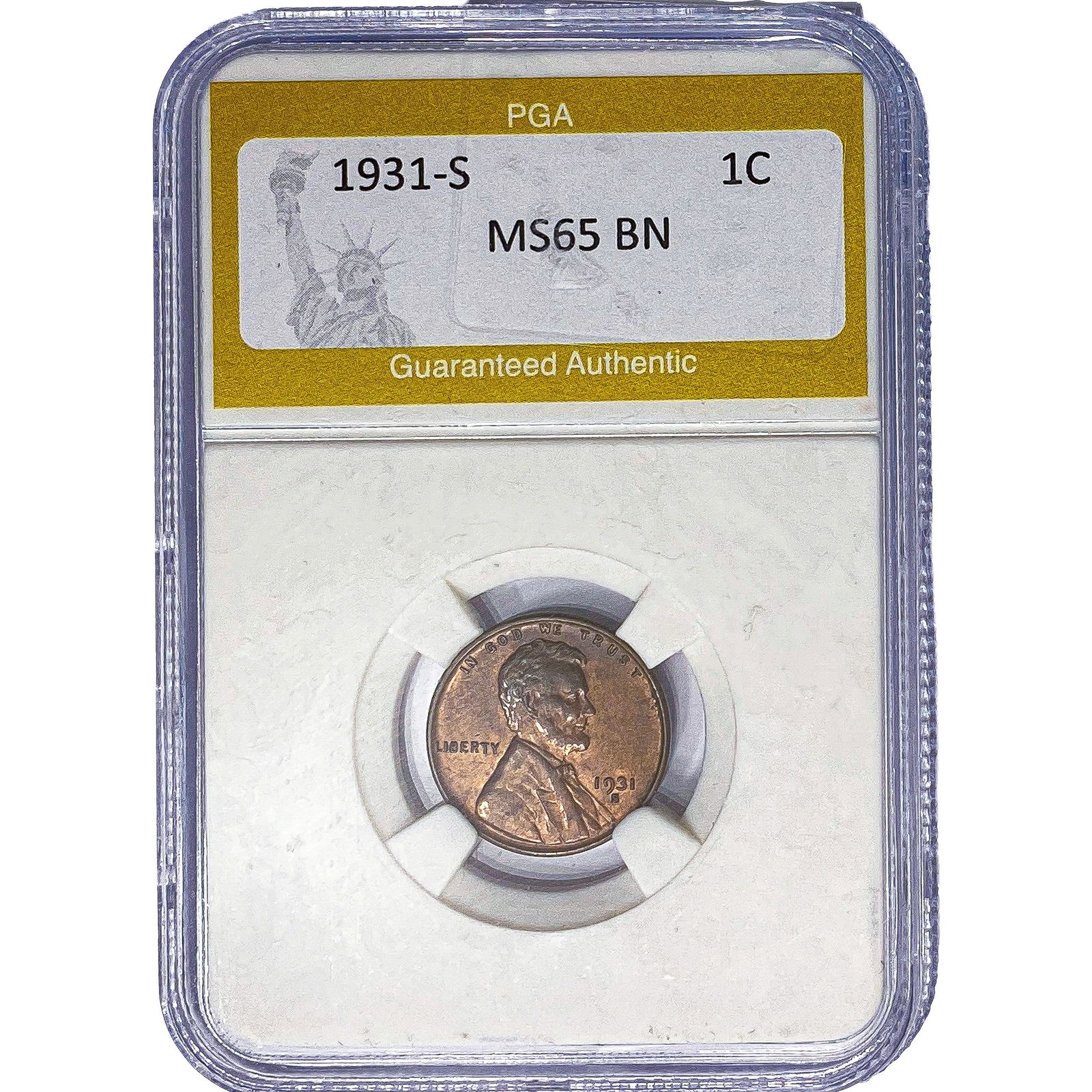 1931-S Wheat Cent PGA MS65 BN (1 of 2)