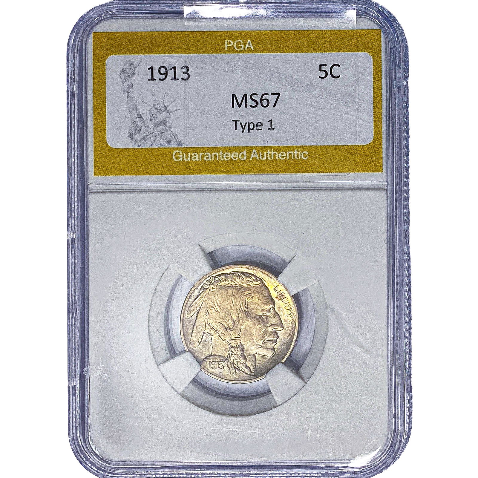 1913 Buffalo Nickel PGA MS67 Type 1: 1913 Buffalo Nickel PGA MS67 Type 1