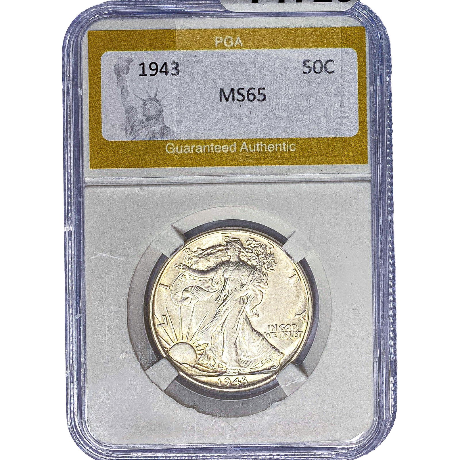 1943 Walking Liberty Half Dollar PGA MS65: 1943 Walking Liberty Half Dollar PGA MS65