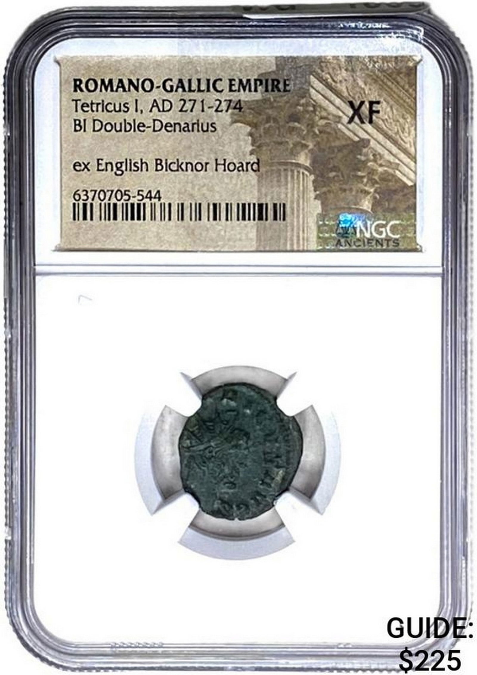 Romano Gallic Tetricus I 271-274 BI DBL Denarius NGC XF: Romano Gallic Tetricus I 271-274 BI DBL Denarius NGC XF