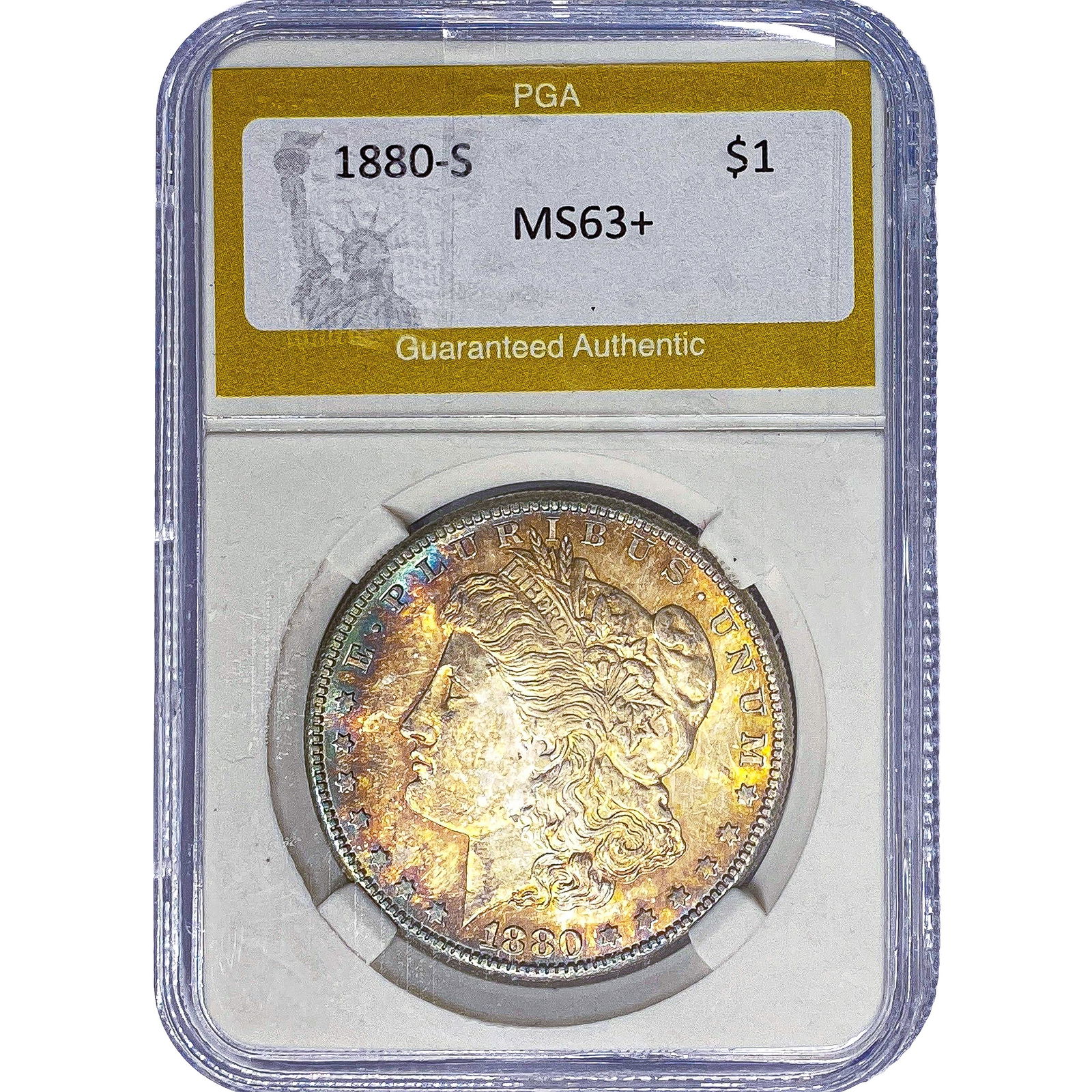 1880-S Morgan Silver Dollar PGA MS63+ (1 of 2)