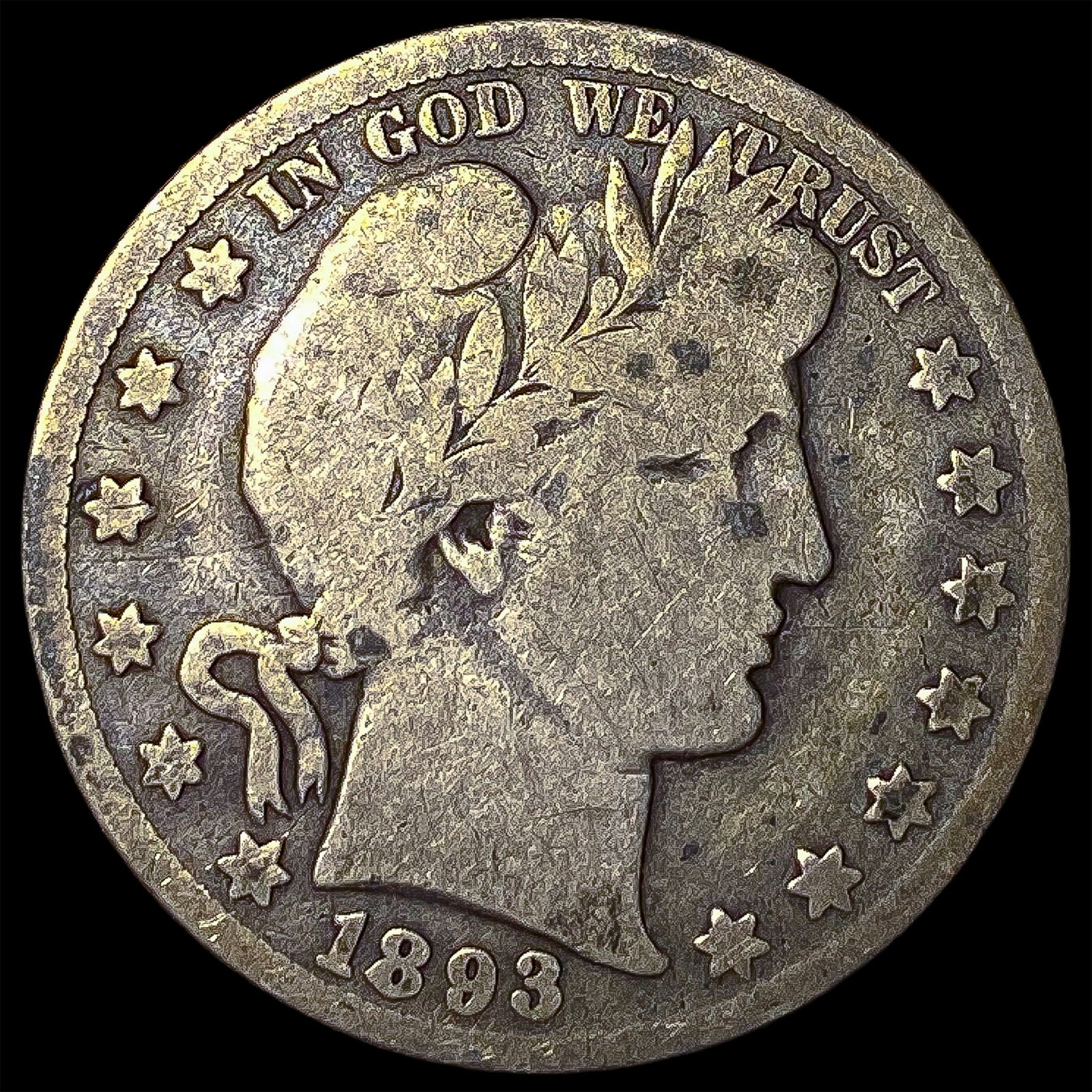 1893-O Silver Barber Half Dollar LIGHTLY CIRCULATED (1 of 2)