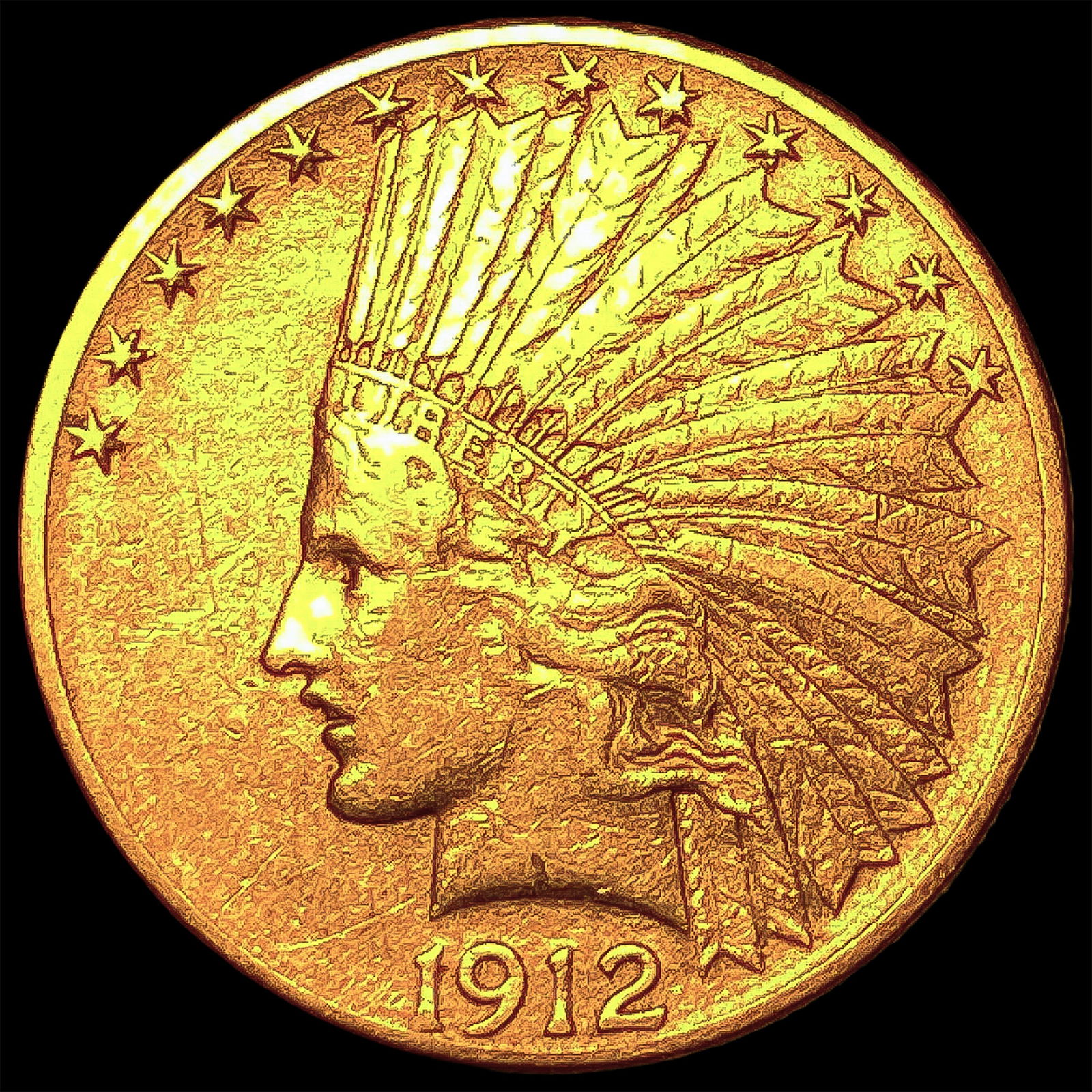 1912 Indian Head $10 Gold Eagle UNCIRCULATED (1 of 2)