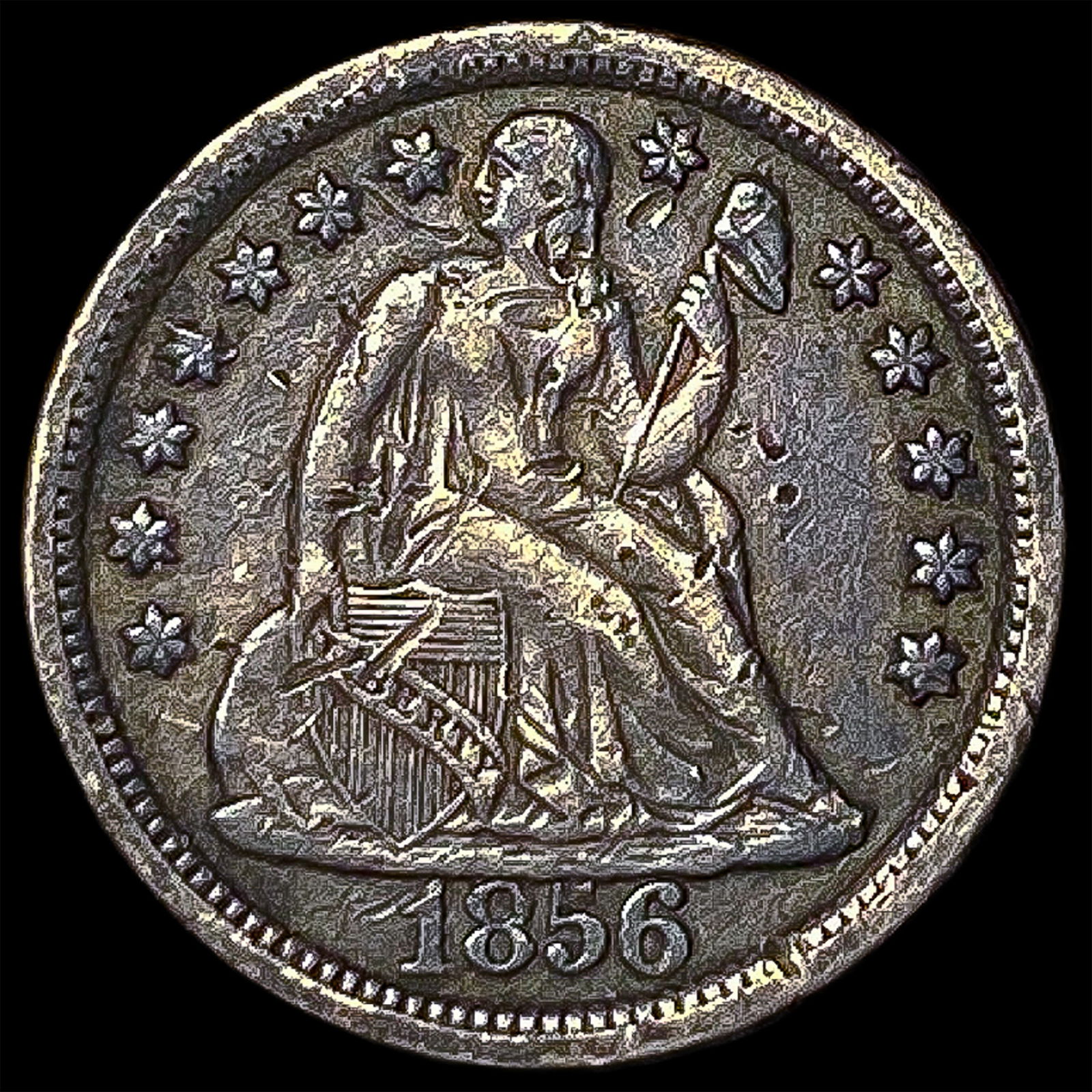 1856 Seated Liberty Dime NEARLY UNCIRCULATED (1 of 2)