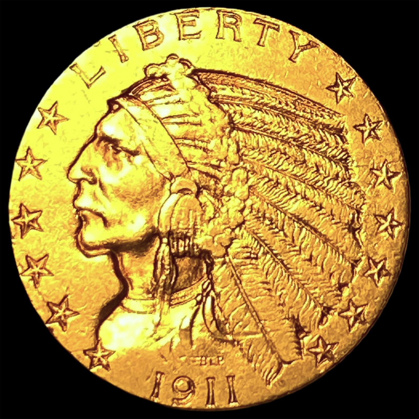 1911 Indian Head Half Eagle $5 Gold CLOSELY UNCIRCULATED (1 of 2)