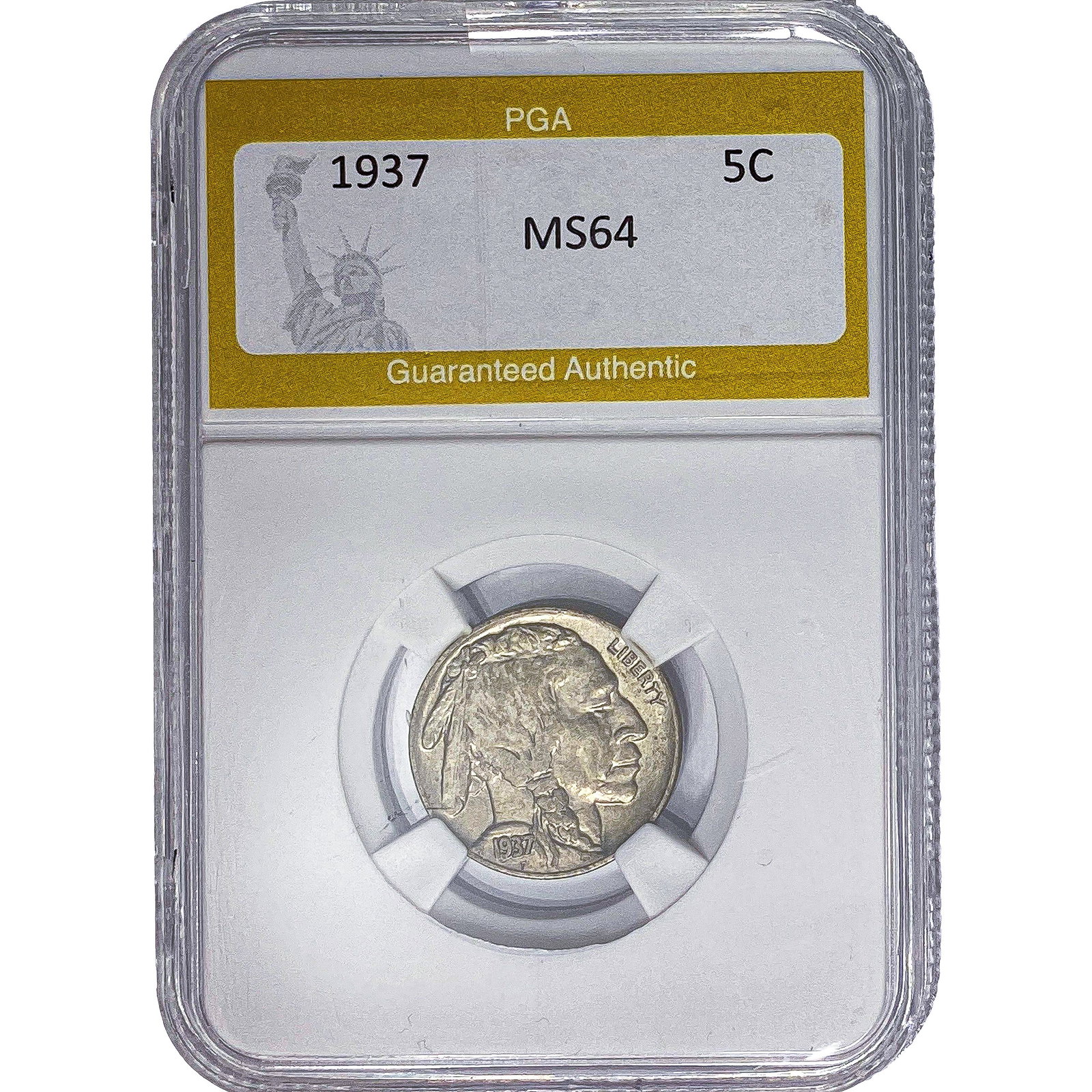 1937 Buffalo Nickel PGA MS64: 1937 Buffalo Nickel PGA MS64
