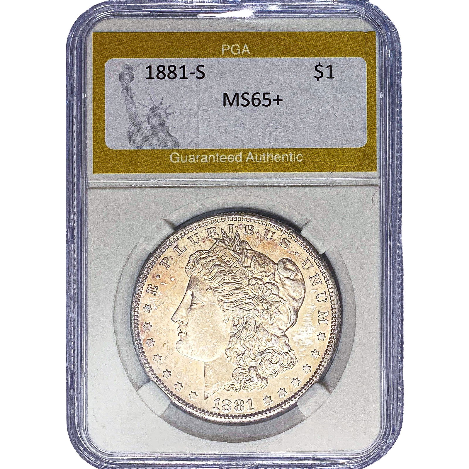 1881-S Morgan Silver Dollar PGA MS65+ (1 of 2)