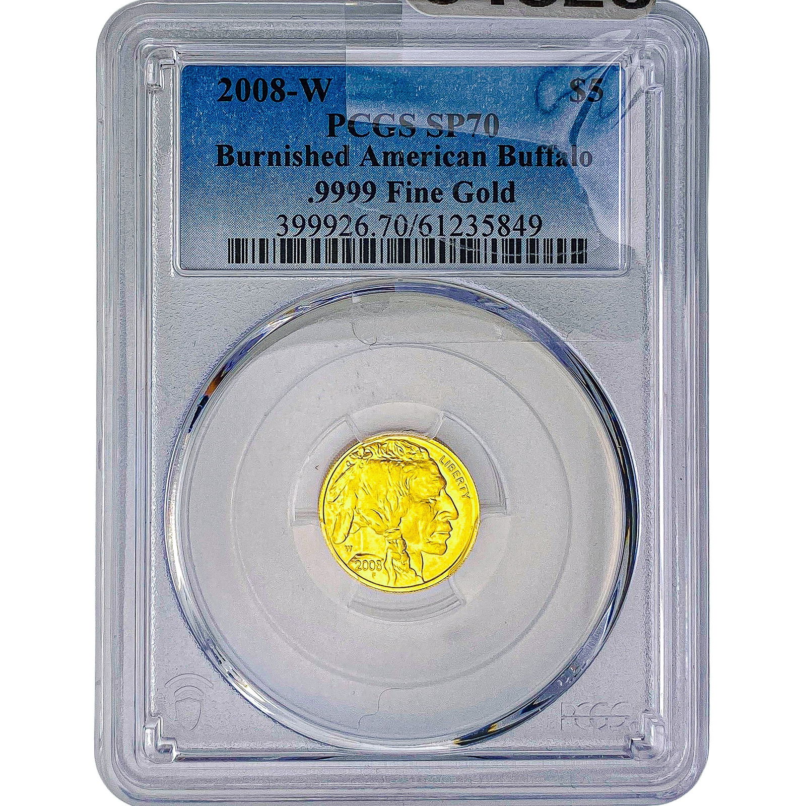 2008-W $5 Burnished American Buffalo 1/10oz PCGS SP70: 2008-W $5 Burnished American Buffalo 1/10oz PCGS SP70