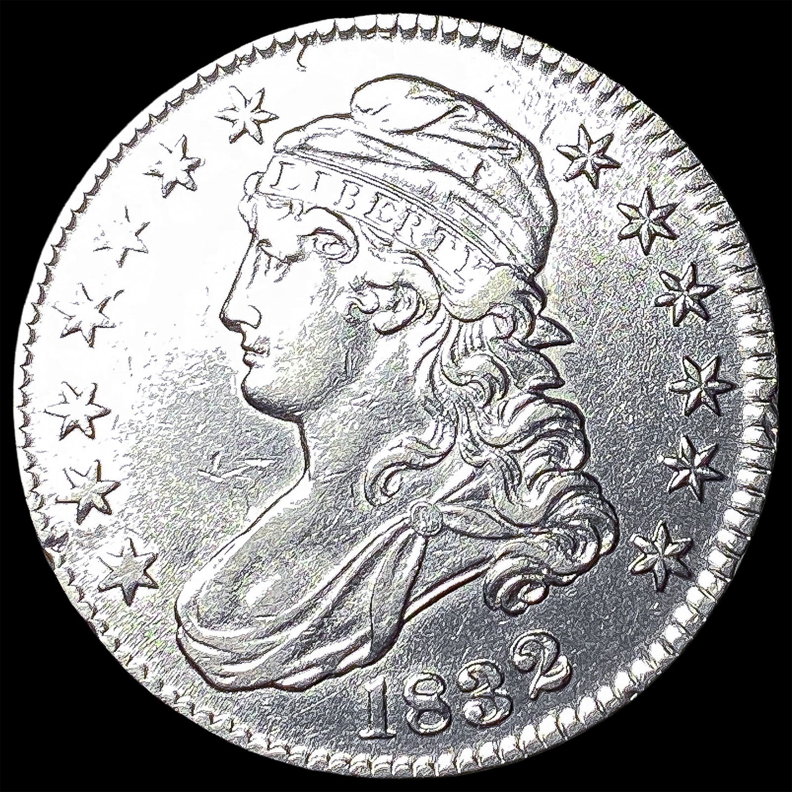 1832 Capped Bust Silver Half Dollar NICELY CIRCULATED (1 of 2)