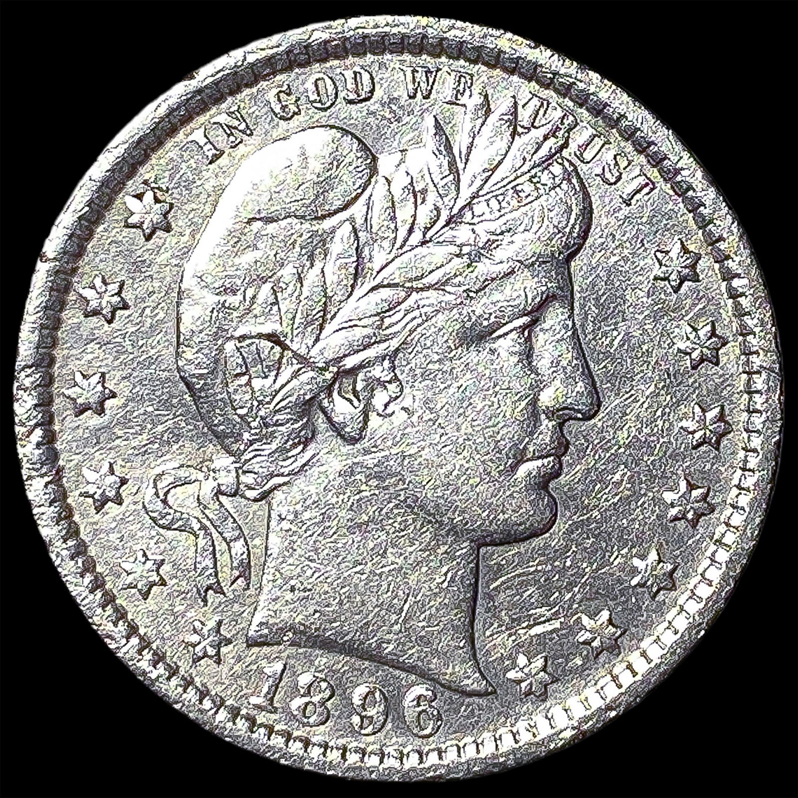 1896-O Barber Quarter CLOSELY UNCIRCULATED: 1896-O Barber Quarter CLOSELY UNCIRCULATED