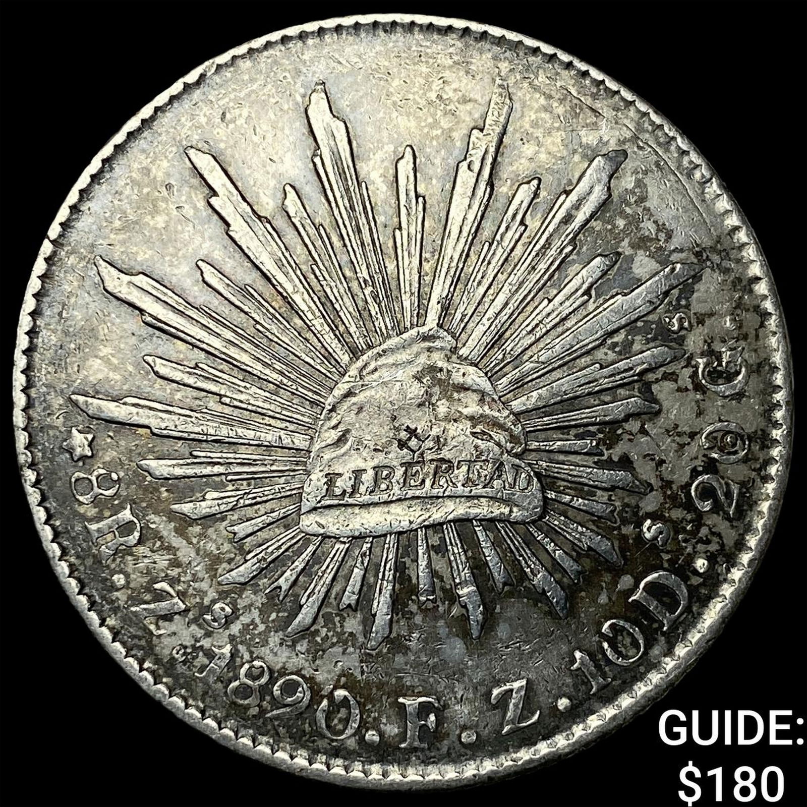 1890 Mexico Silver 8 Reales NEARLY UNCIRCULATED (1 of 2)