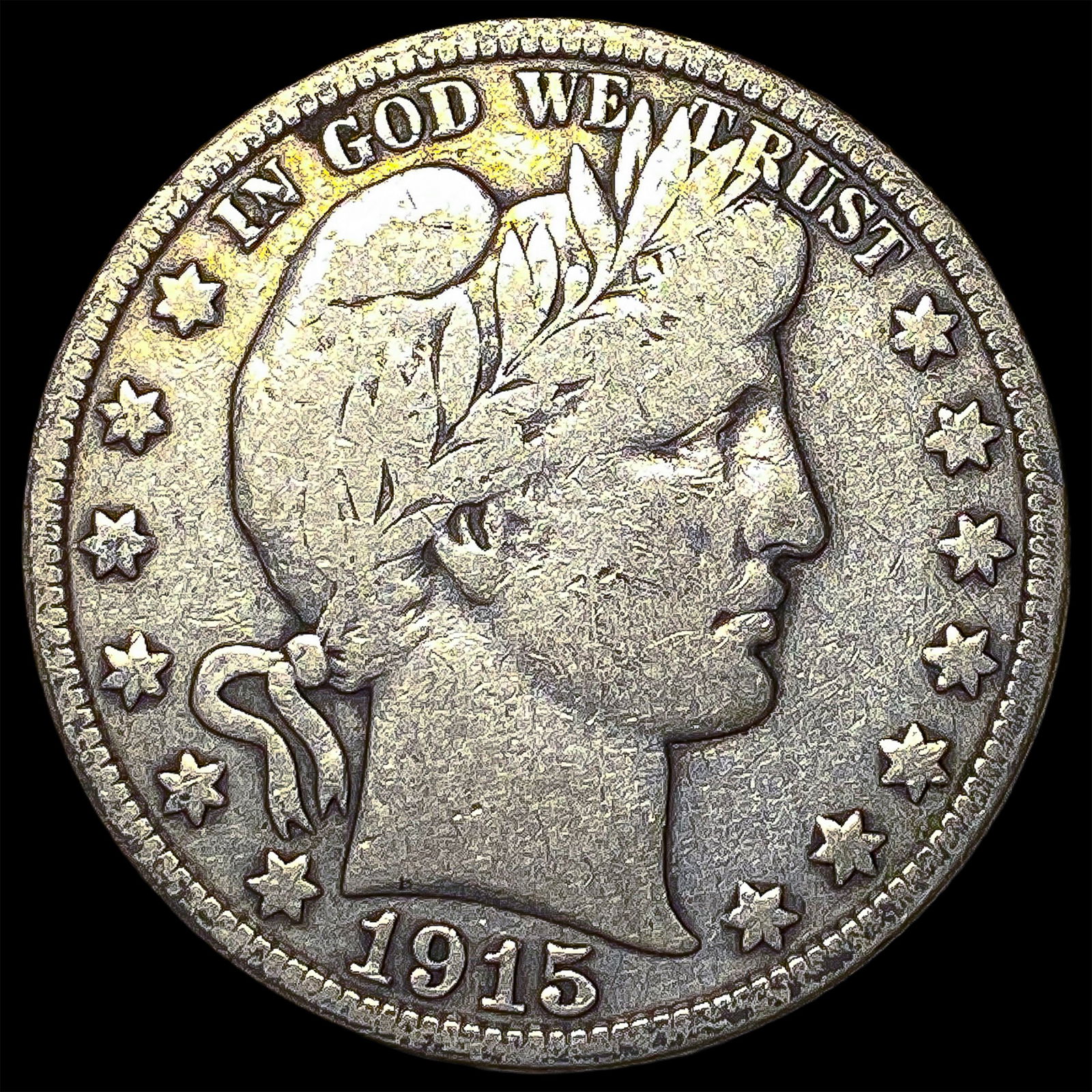 1915-S Silver Barber Half Dollar LIGHTLY CIRCULATED (1 of 2)
