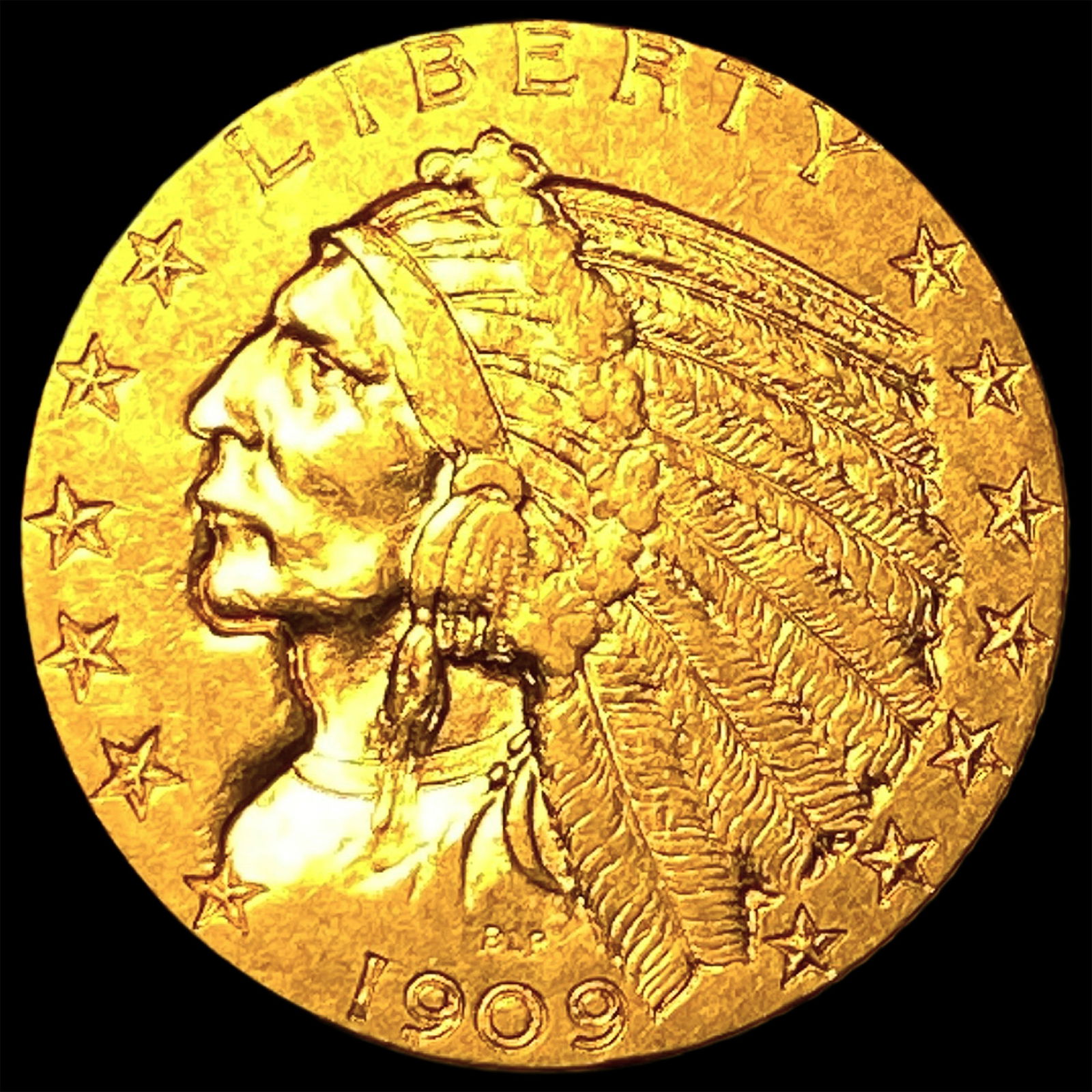 1909 Indian Head $5 Gold Half Eagle UNCIRCULATED (1 of 2)