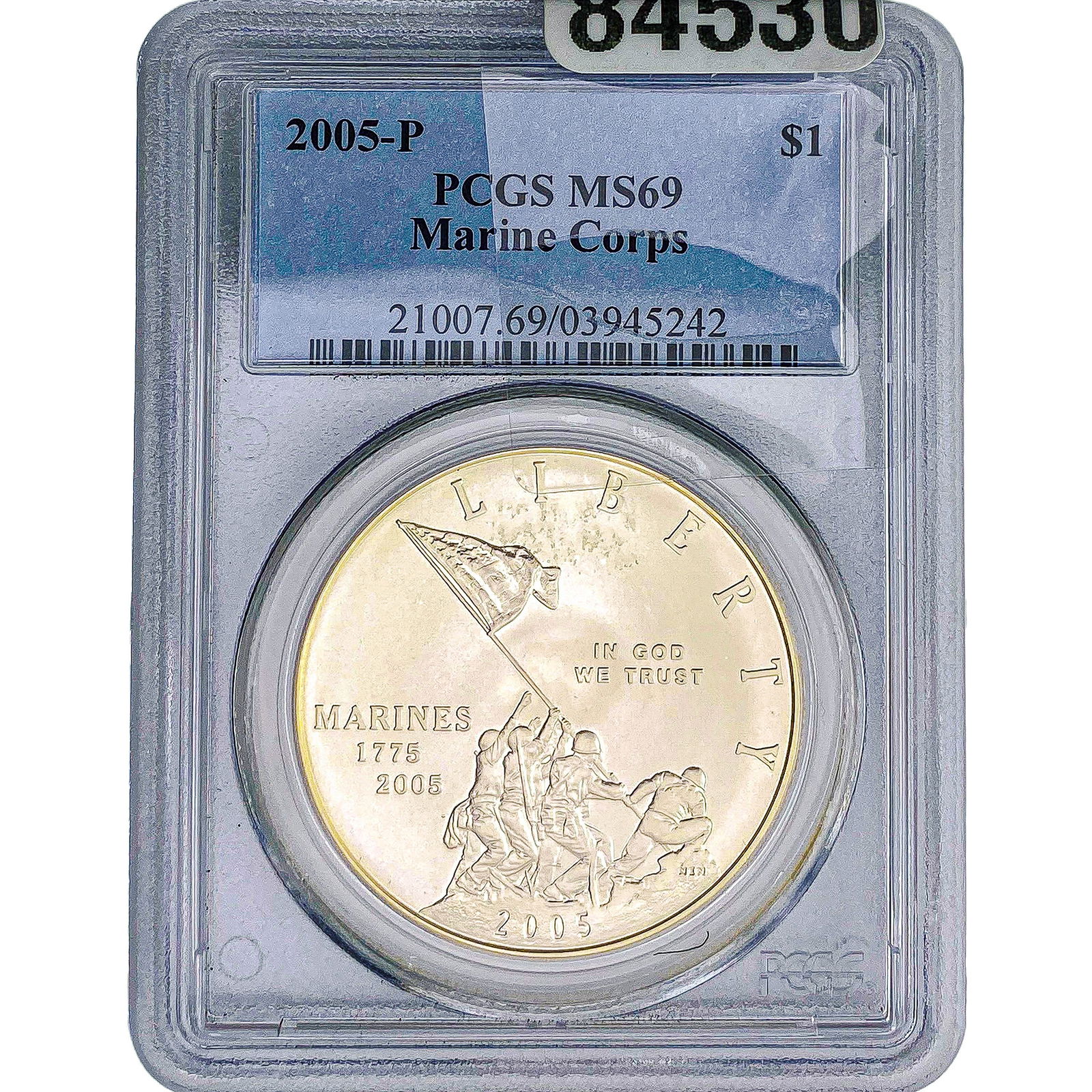 2005 Sliver $1 Marine Corps PCGS MS69 (1 of 2)