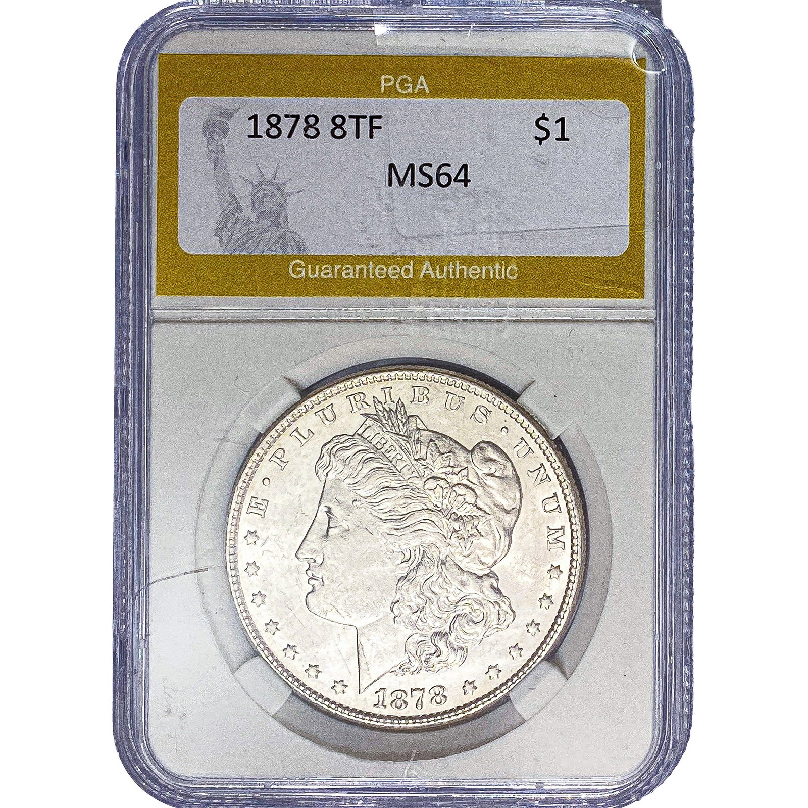 1878 8TF Morgan Silver Dollar PGA MS64 (1 of 2)