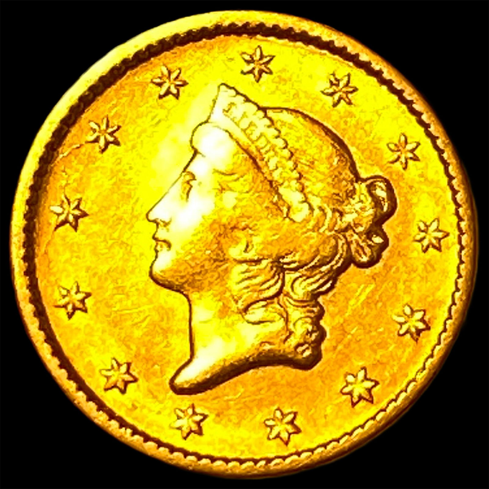 1851-C Gold $1 Liberty Head NEARLY UNCIRCULATED (1 of 2)