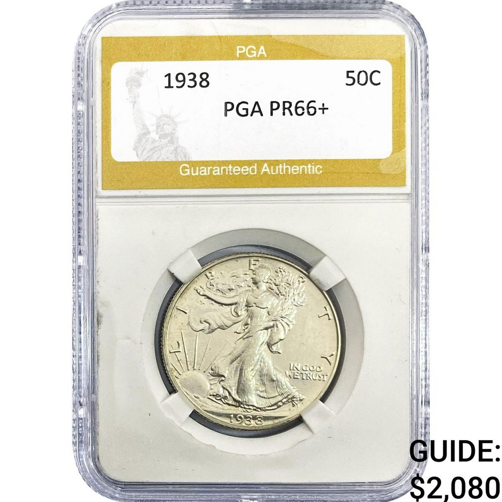 1938 Walking Liberty Half Dollar PGA PR66+: 1938 Walking Liberty Half Dollar PGA PR66+