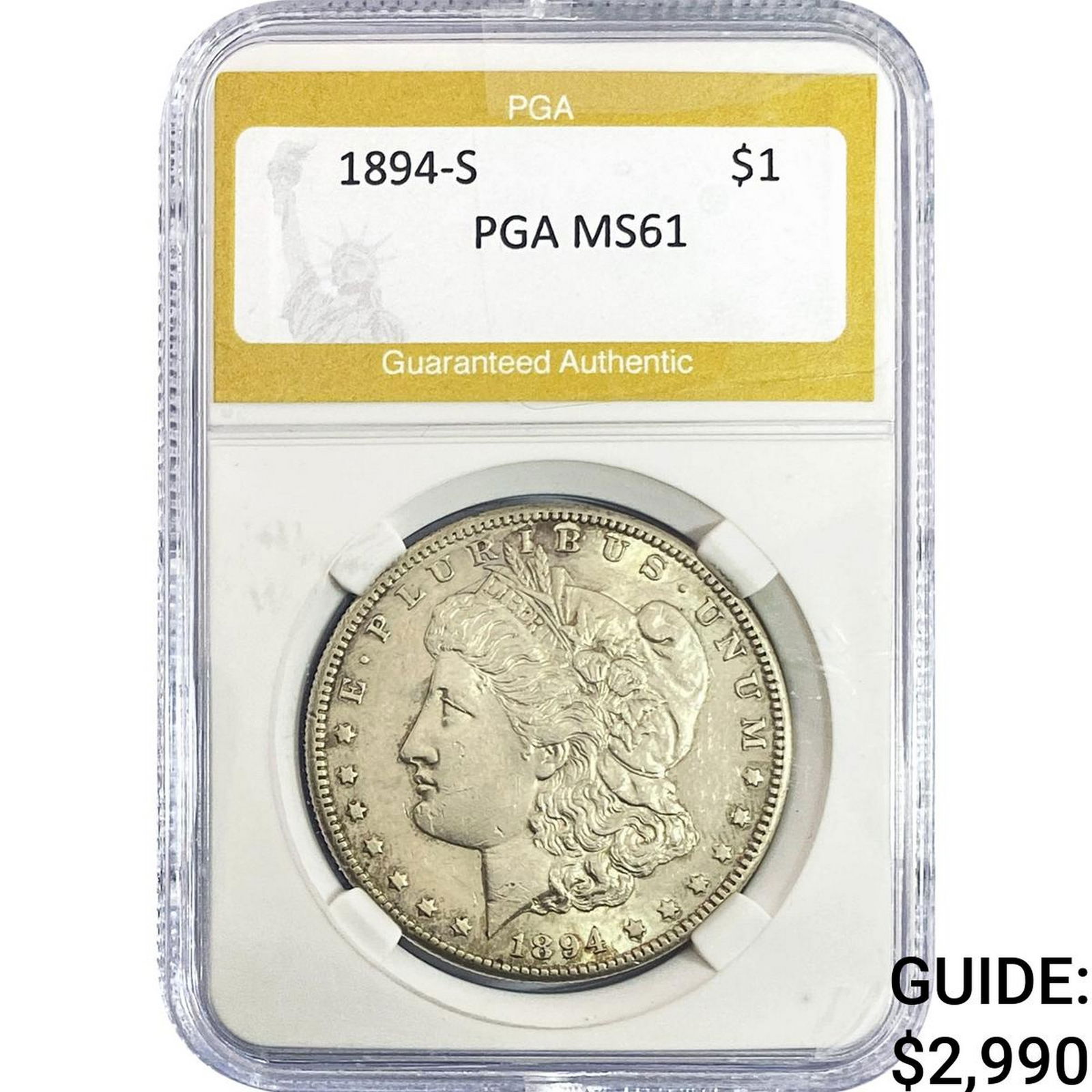 1894-S Morgan Silver Dollar PGA MS61 (1 of 2)