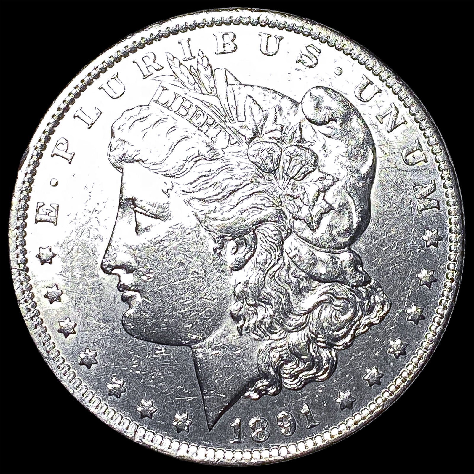 1891 Silver Morgan Dollar CLOSELY UNCIRCULATED: 1891 Silver Morgan Dollar CLOSELY UNCIRCULATED