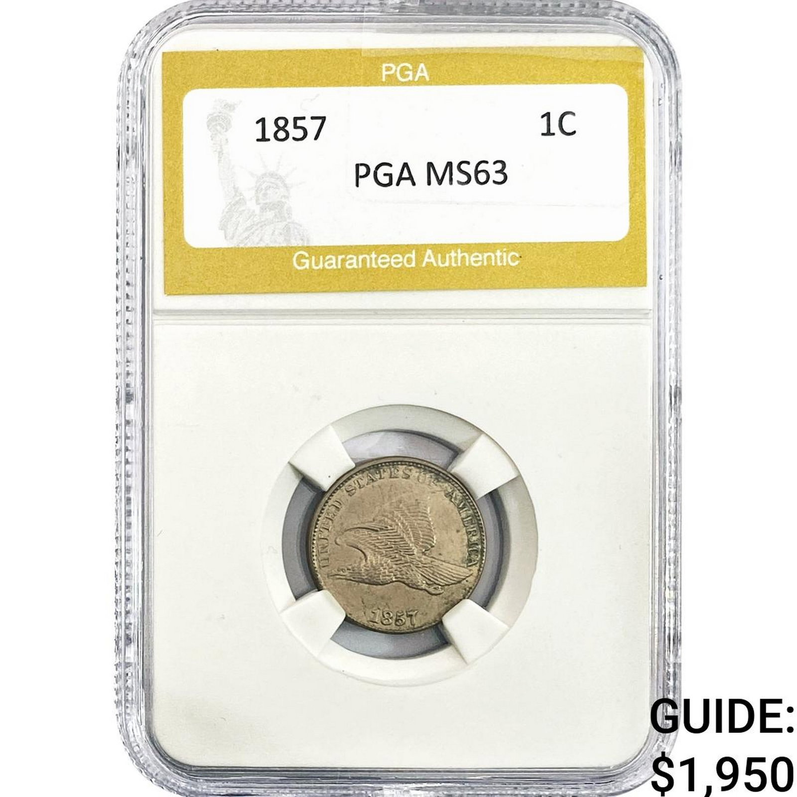 1857 Flying Eagle Cent PGA MS63 (1 of 2)