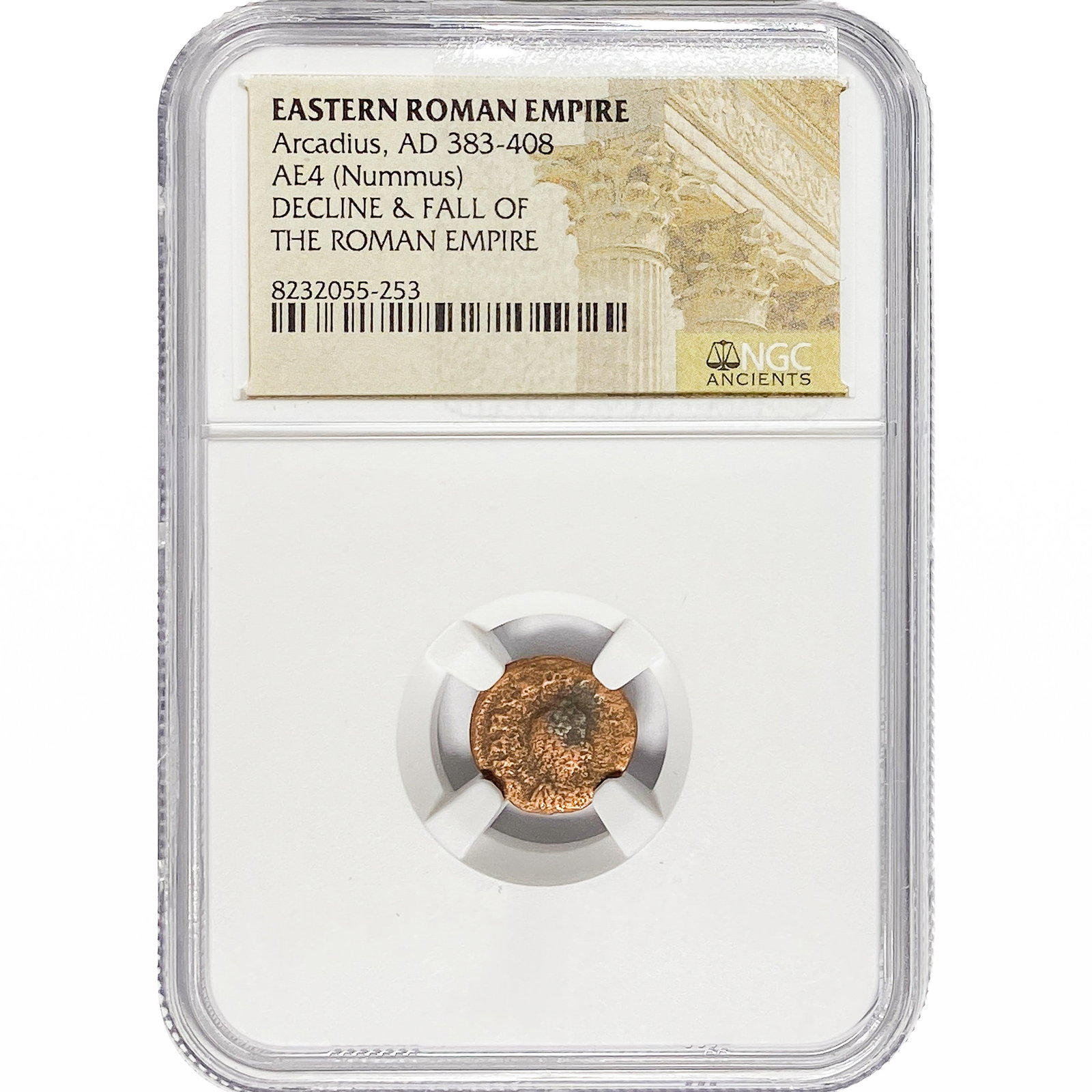 Eastern Roman Arcadius, AD 383-408 AE4 Nummus NGC: Eastern Roman Arcadius, AD 383-408 AE4 Nummus NGC