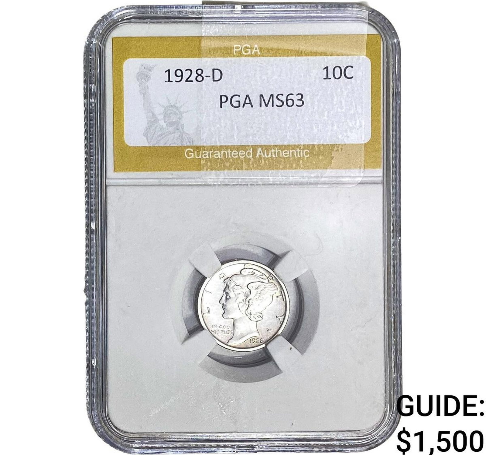 1928-D Mercury Silver Dime PGA MS63 (1 of 2)