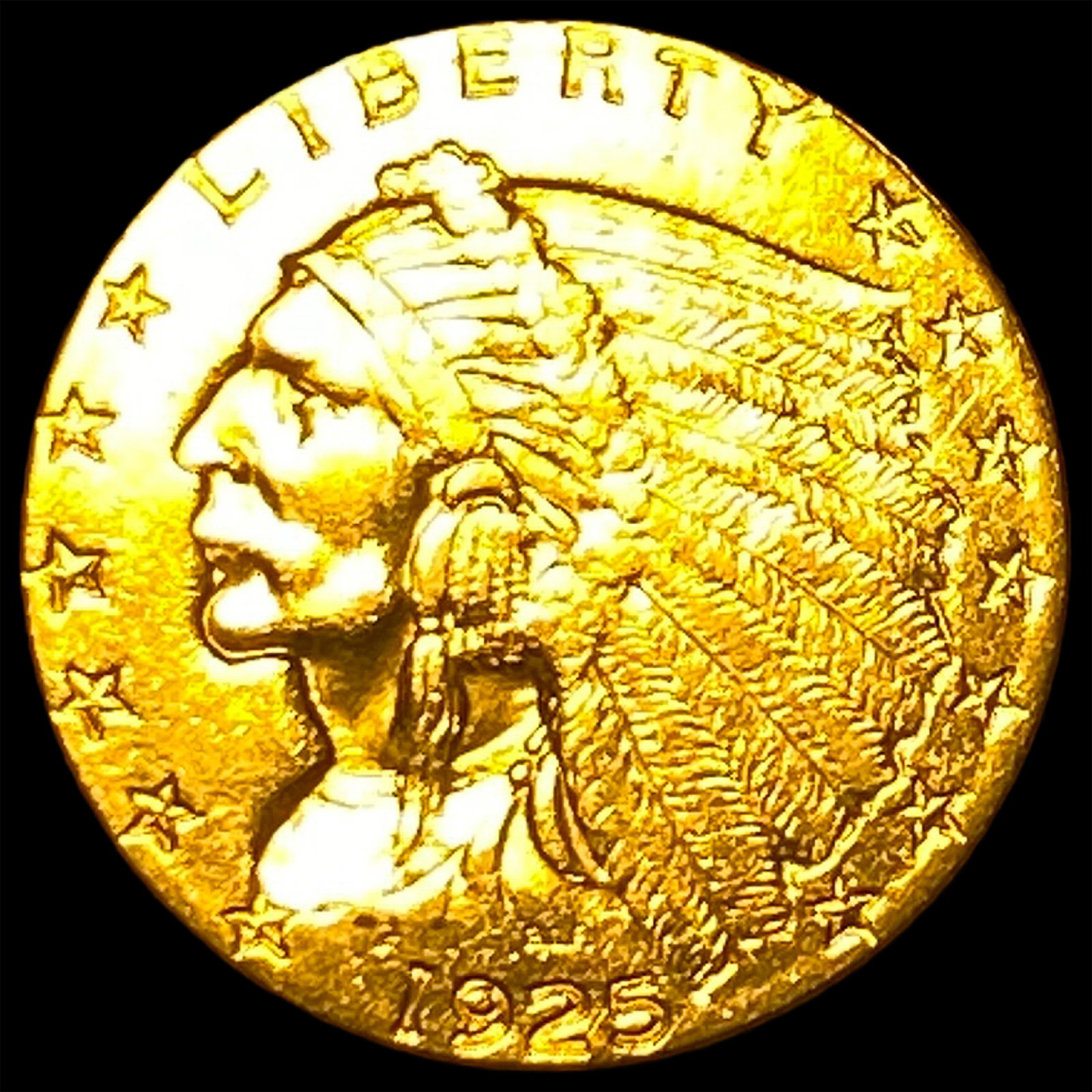 1925-D Gold $2.5 Indian Head Quarter Eagle CLOSELY UNCIRCULATED (1 of 2)