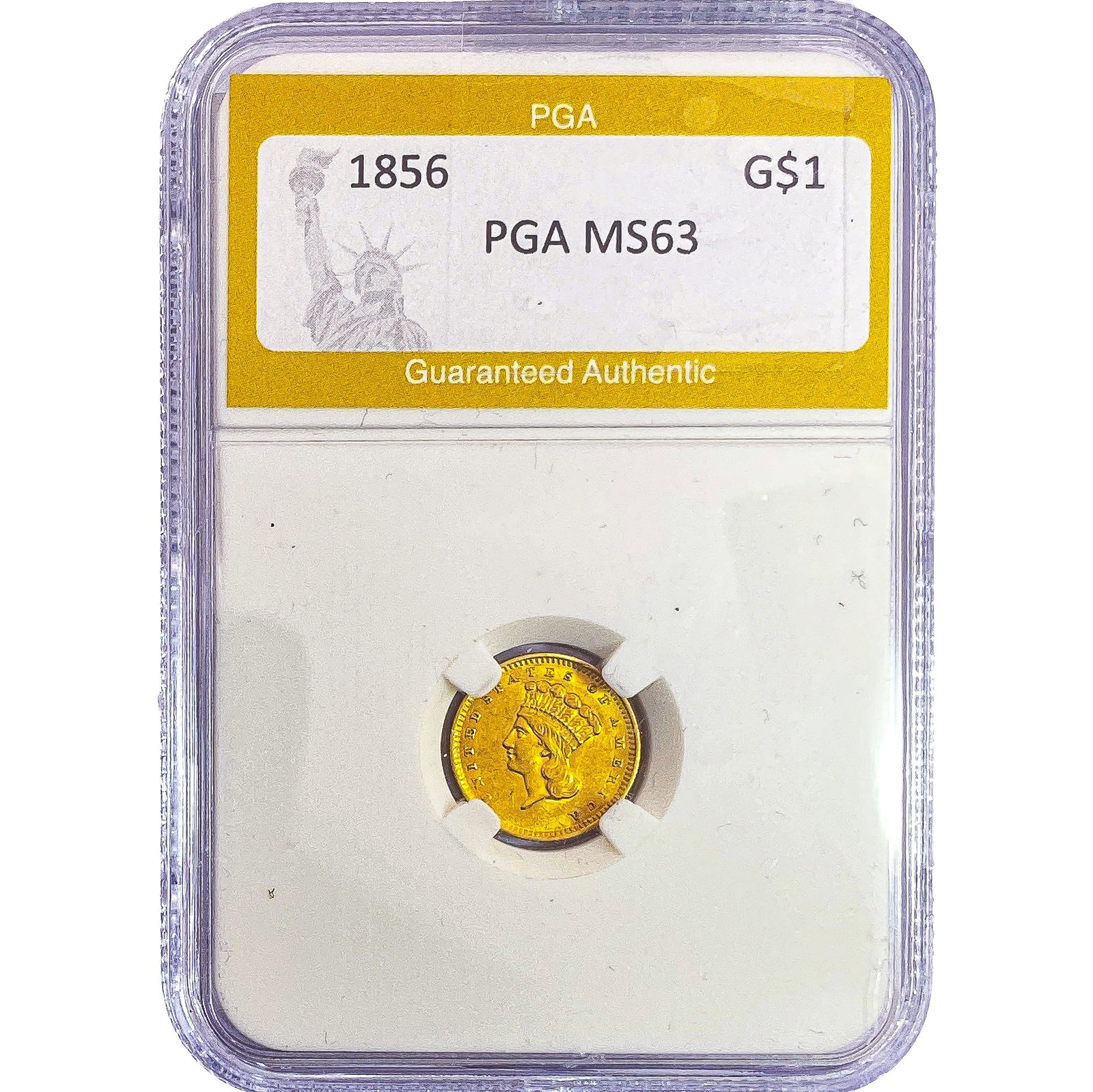 1856 Rare Gold Dollar PGA MS63: 1856 Rare Gold Dollar PGA MS63