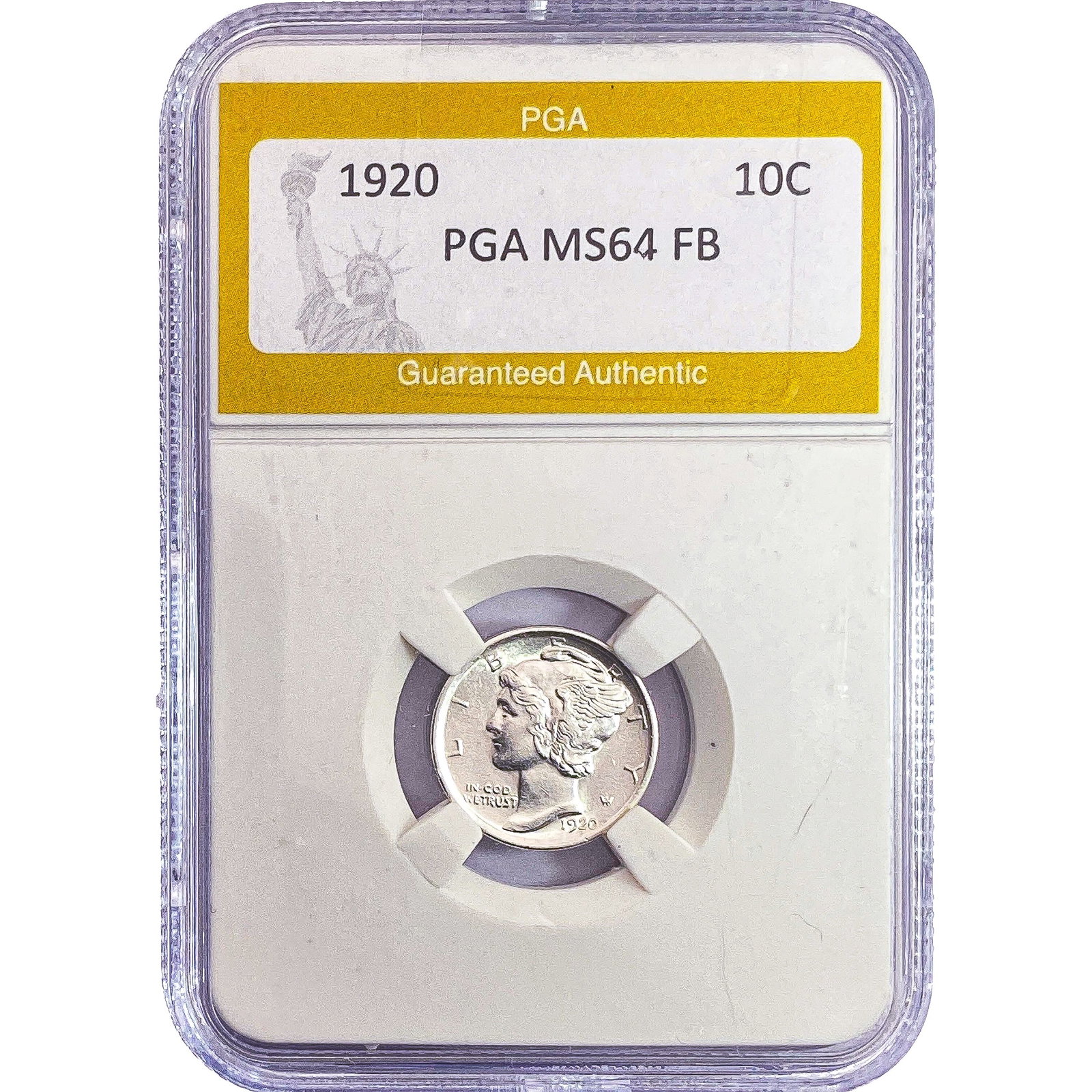 1920 Mercury Silver Dime PGA MS64 FB (1 of 2)