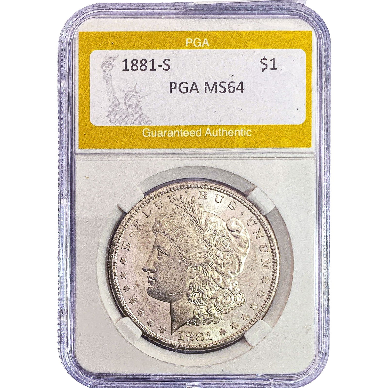 1881-S Morgan Silver Dollar PGA MS64: 1881-S Morgan Silver Dollar PGA MS64