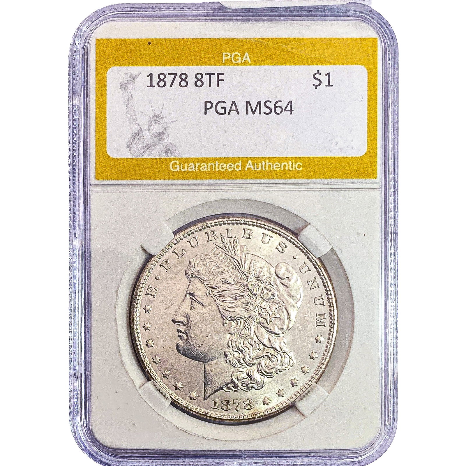 1878 8TF Morgan Silver Dollar PGA MS64 (1 of 2)