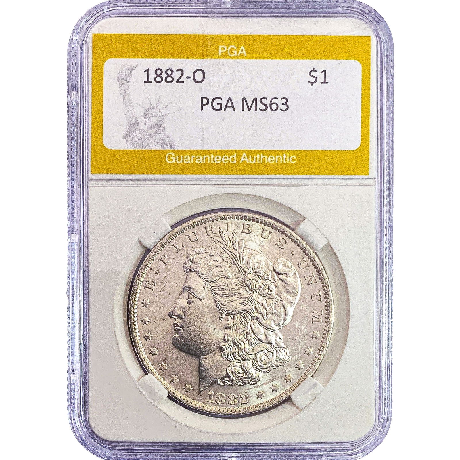 1882-O Morgan Silver Dollar PGA MS63: 1882-O Morgan Silver Dollar PGA MS63