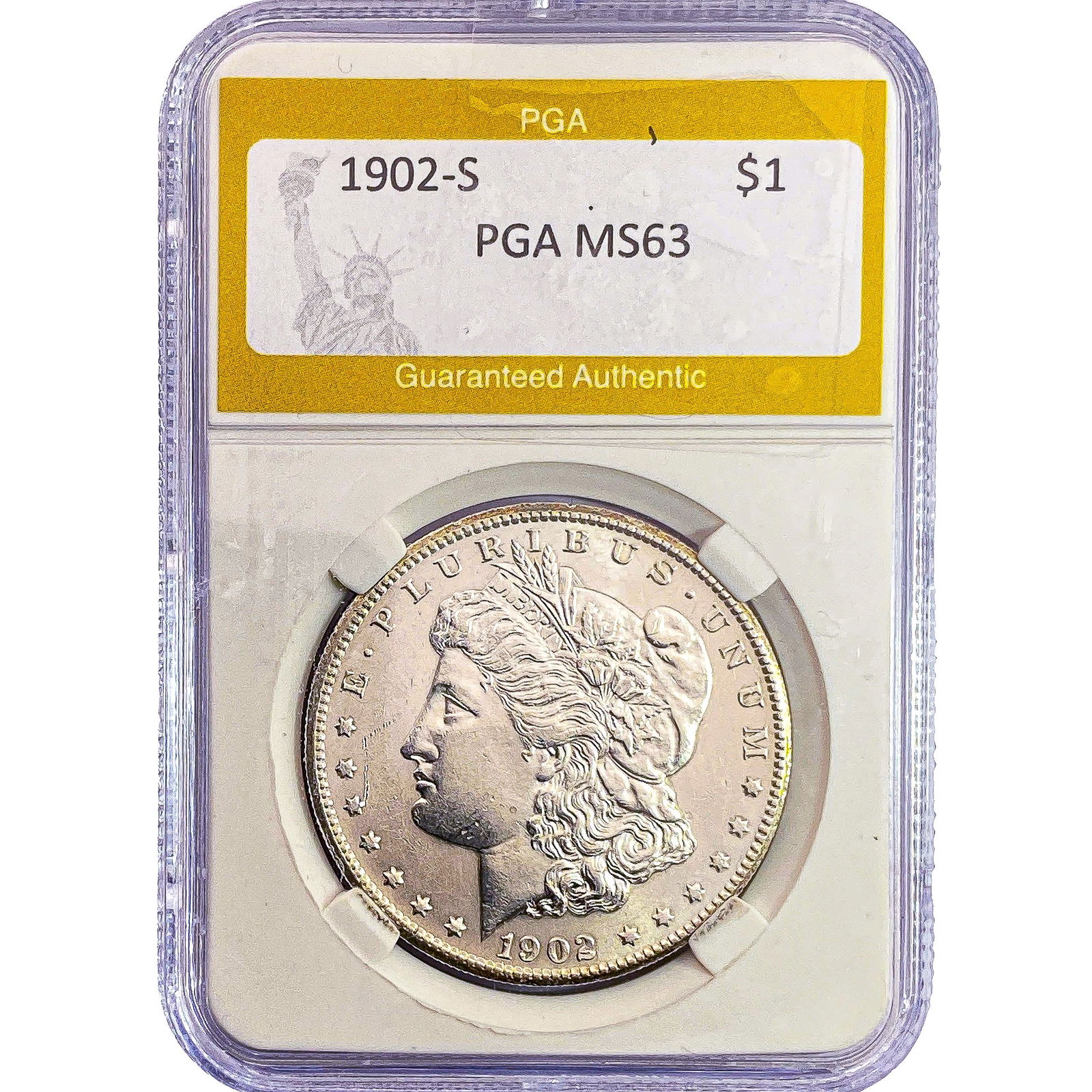1902-S Morgan Silver Dollar PGA MS63 (1 of 2)