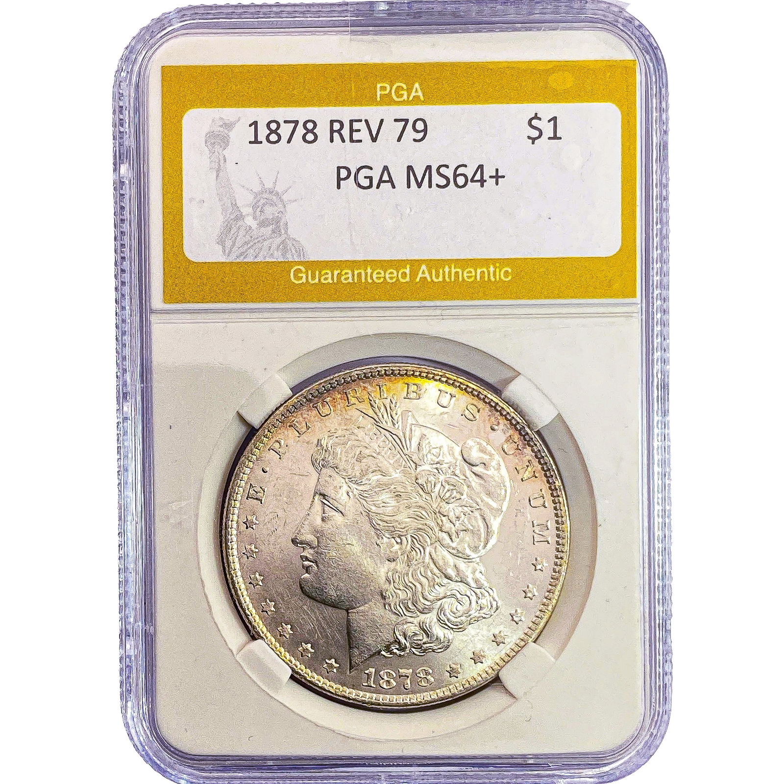 1878 REV 79 Morgan Silver Dollar PGA MS64+: 1878 REV 79 Morgan Silver Dollar PGA MS64+