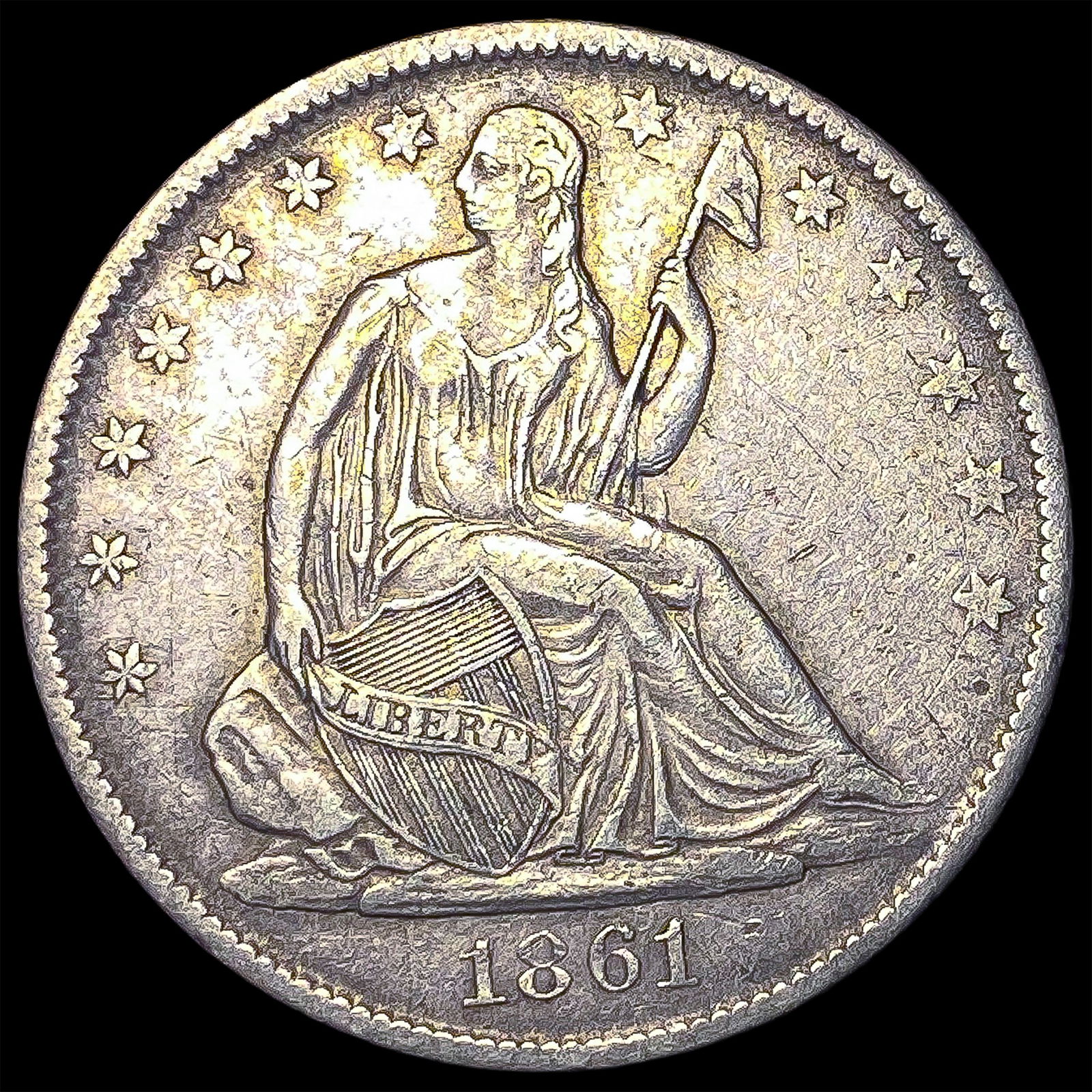 1861-O Silver Half Dollar NEARLY UNCIRCULATED (1 of 2)