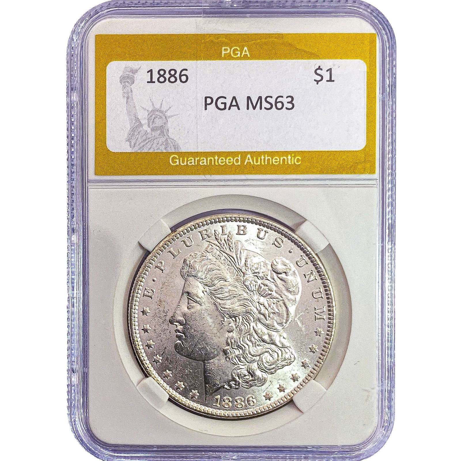 1886 Morgan Silver Dollar PGA MS63: 1886 Morgan Silver Dollar PGA MS63