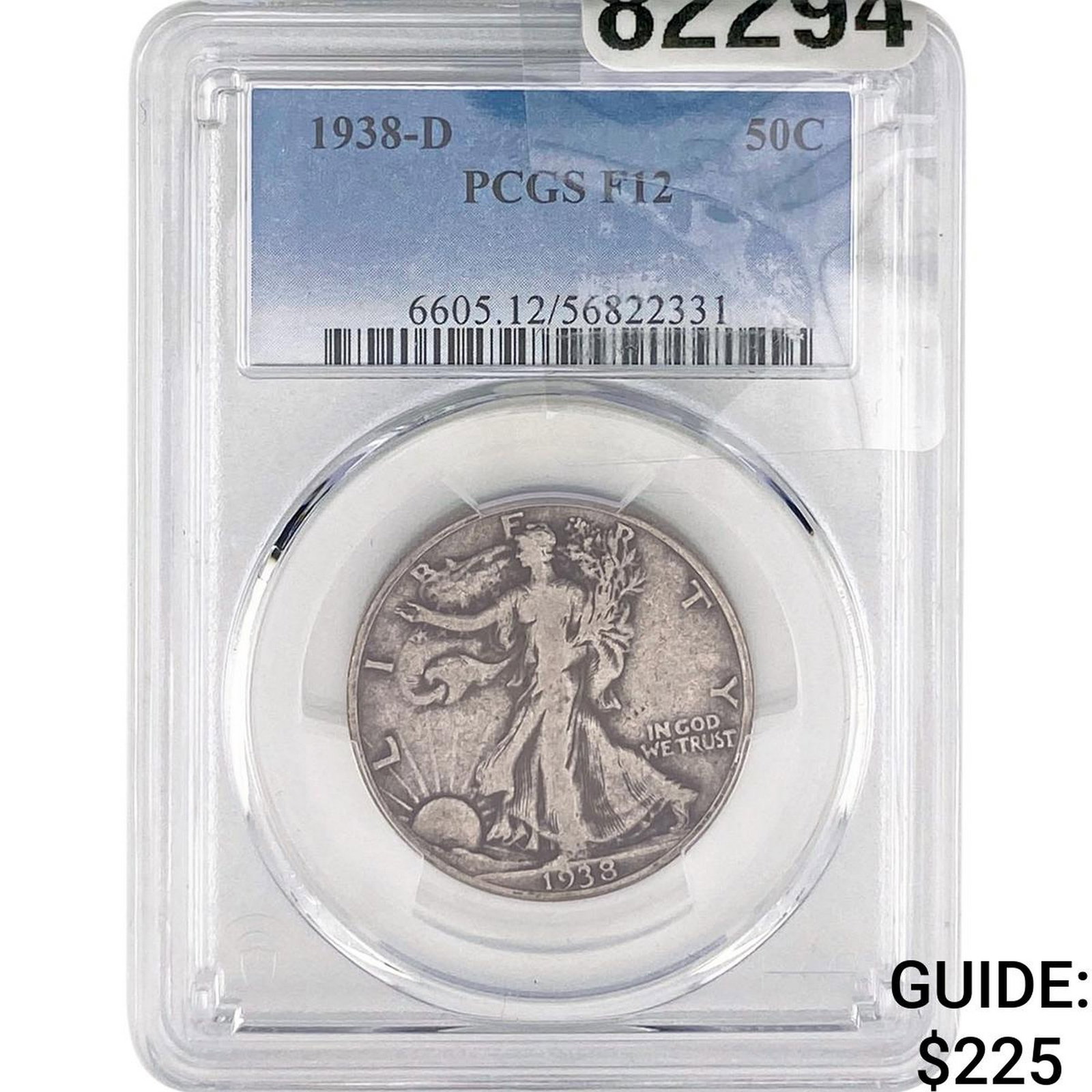 1938-D Walking Liberty Half Dollar PCGS F12 (1 of 2)