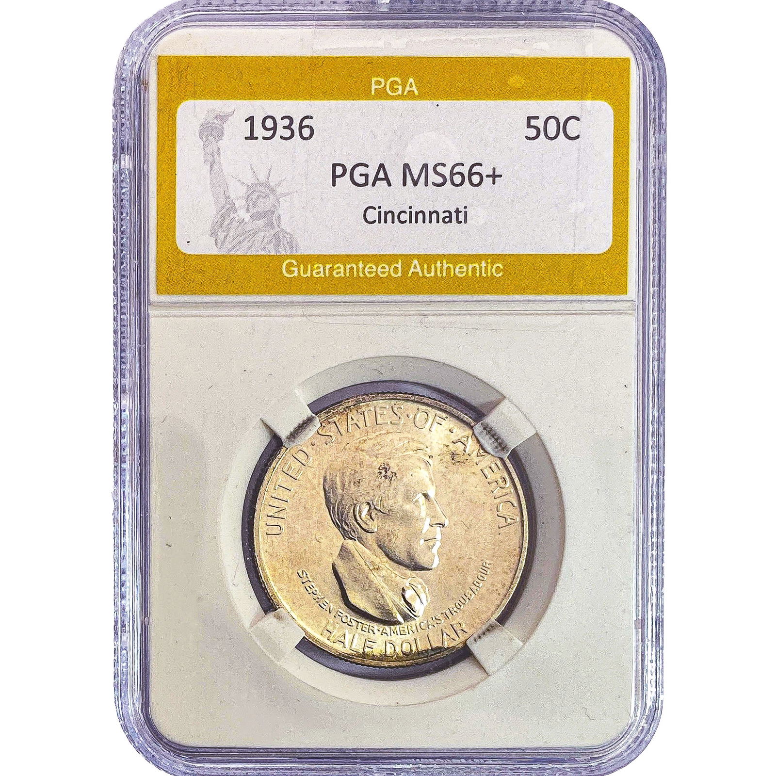 1936 Cincinatti Half Dollar PGA MS66+: 1936 Cincinatti Half Dollar PGA MS66+