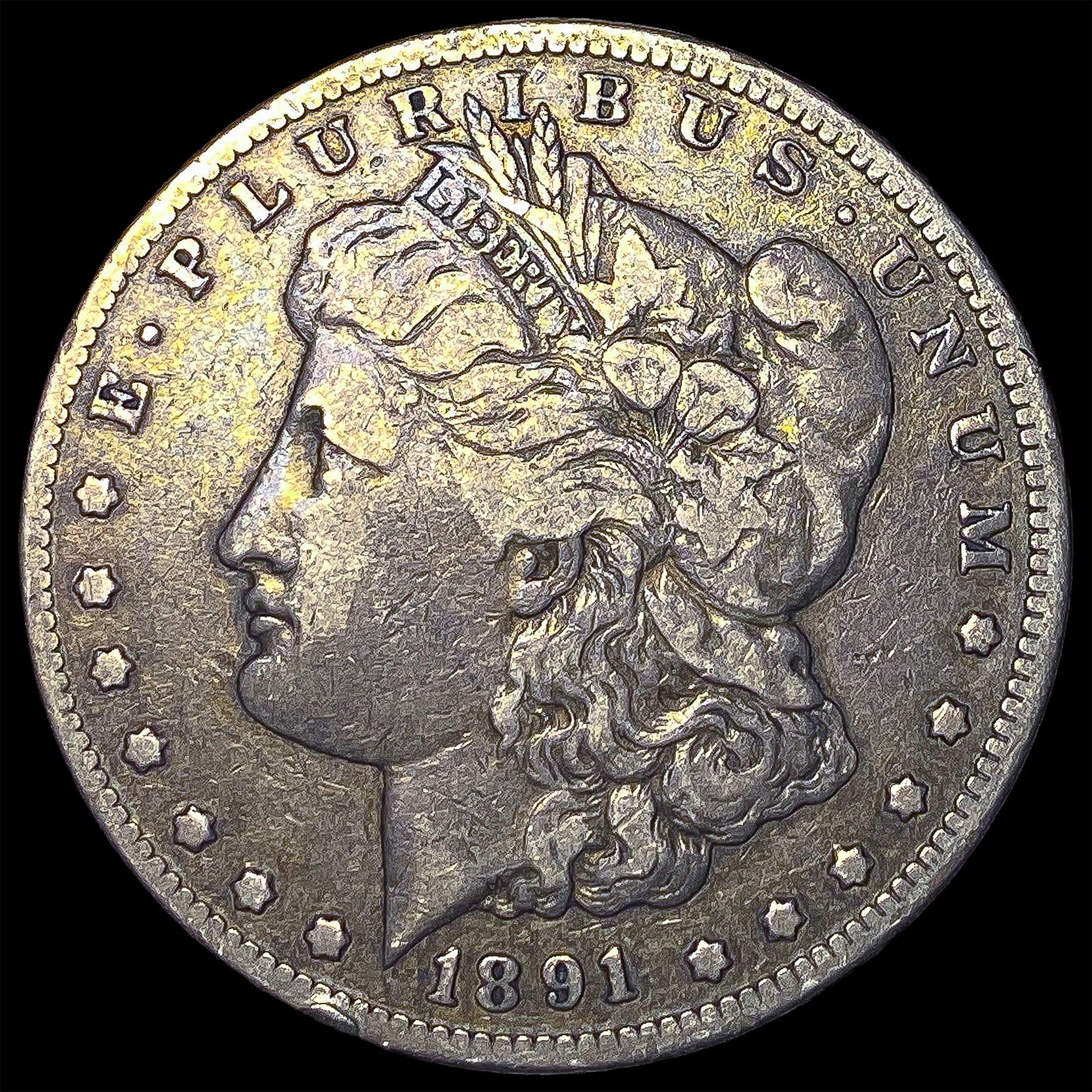 1891-CC Silver Morgan Dollar ABOUT UNCIRCULATED: 1891-CC Silver Morgan Dollar ABOUT UNCIRCULATED