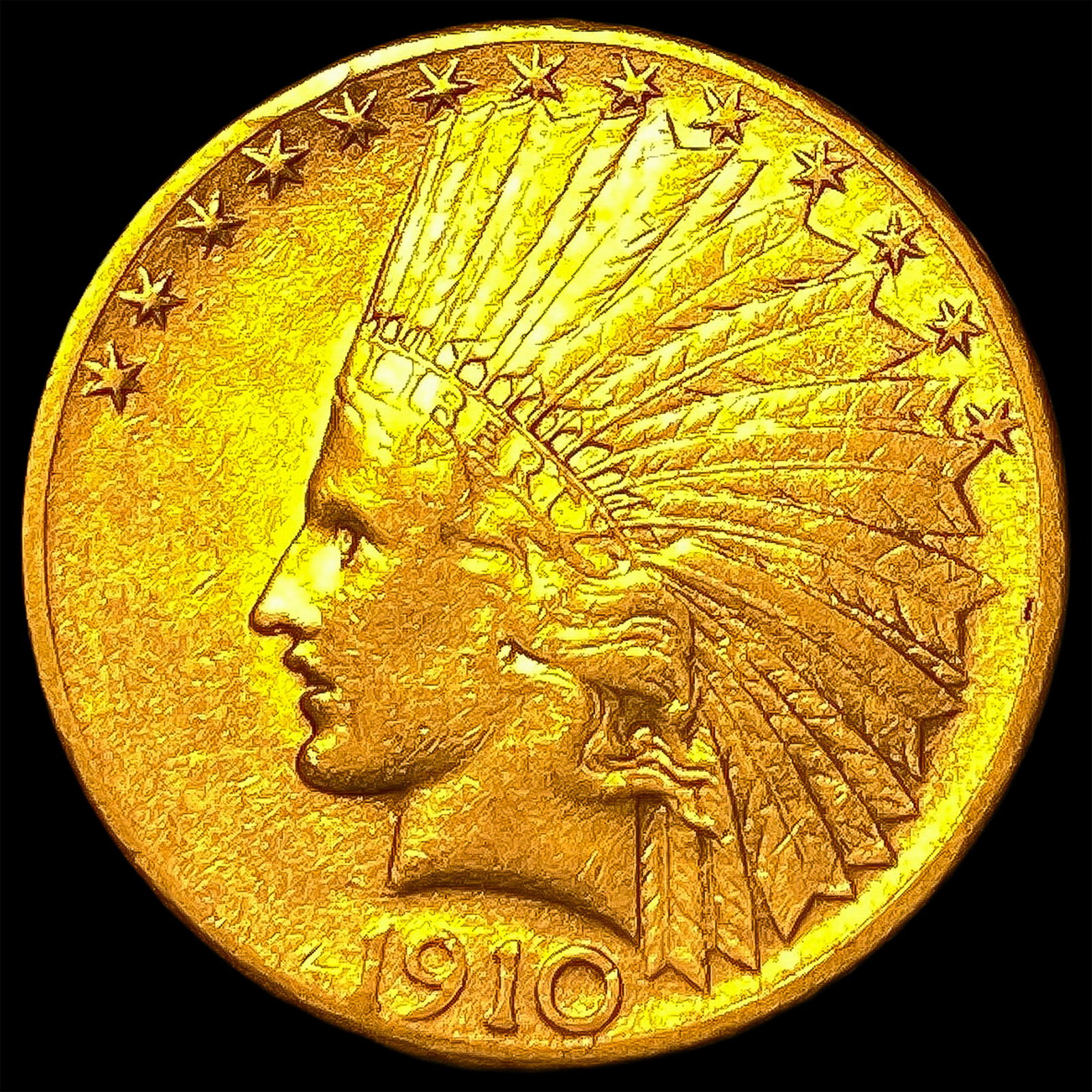 1910-S Gold $10 Indian Head Eagle UNCIRCULATED (1 of 2)