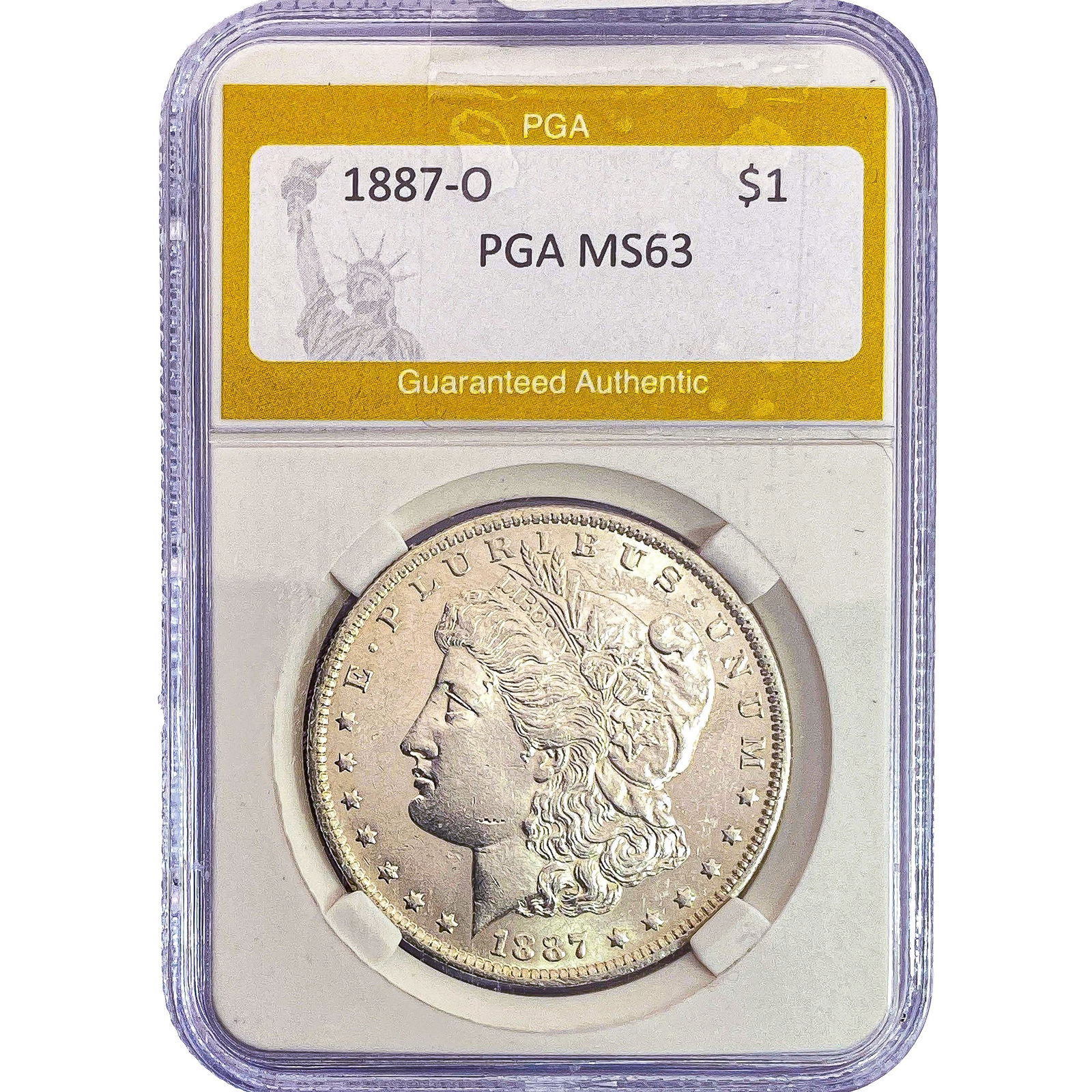 1887-O Morgan Silver Dollar PGA MS63: 1887-O Morgan Silver Dollar PGA MS63