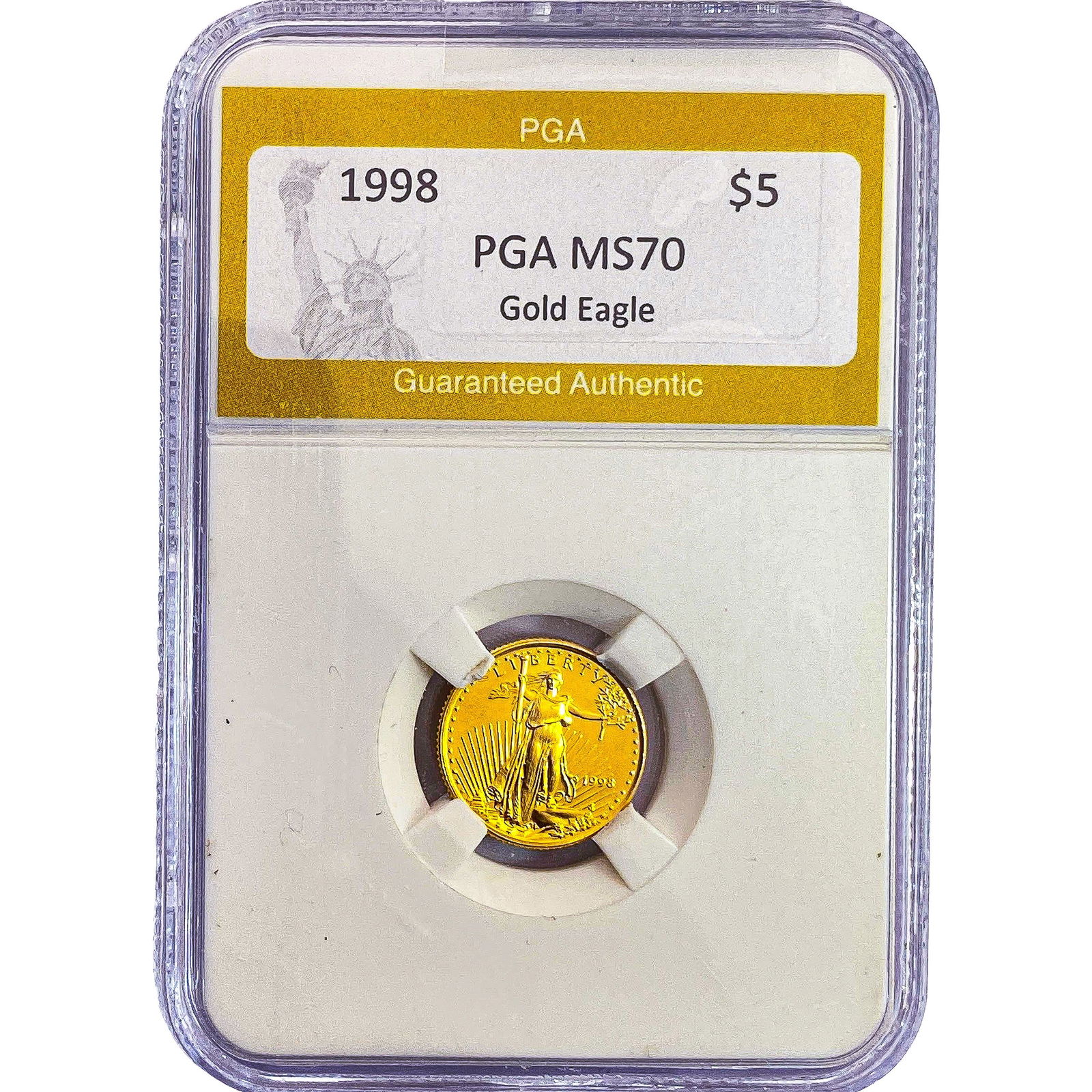 1998 1/10oz $5 Gold Eagle PGA MS70: 1998 1/10oz $5 Gold Eagle PGA MS70
