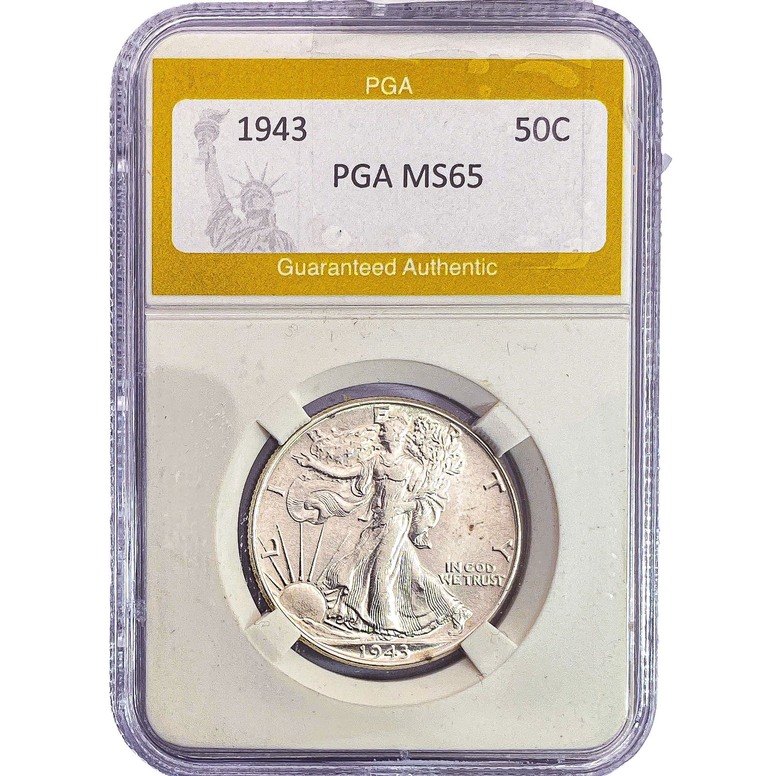 1943 Walking Liberty Half Dollar PGA MS65: 1943 Walking Liberty Half Dollar PGA MS65