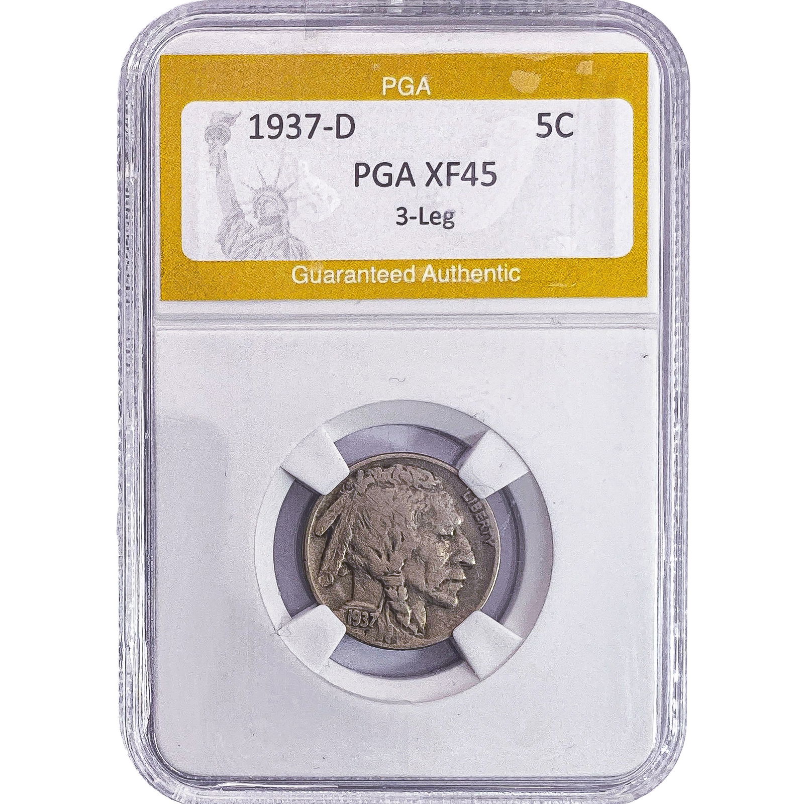 1937-D Buffalo Nickel PGA XF45 3-Leg (1 of 2)