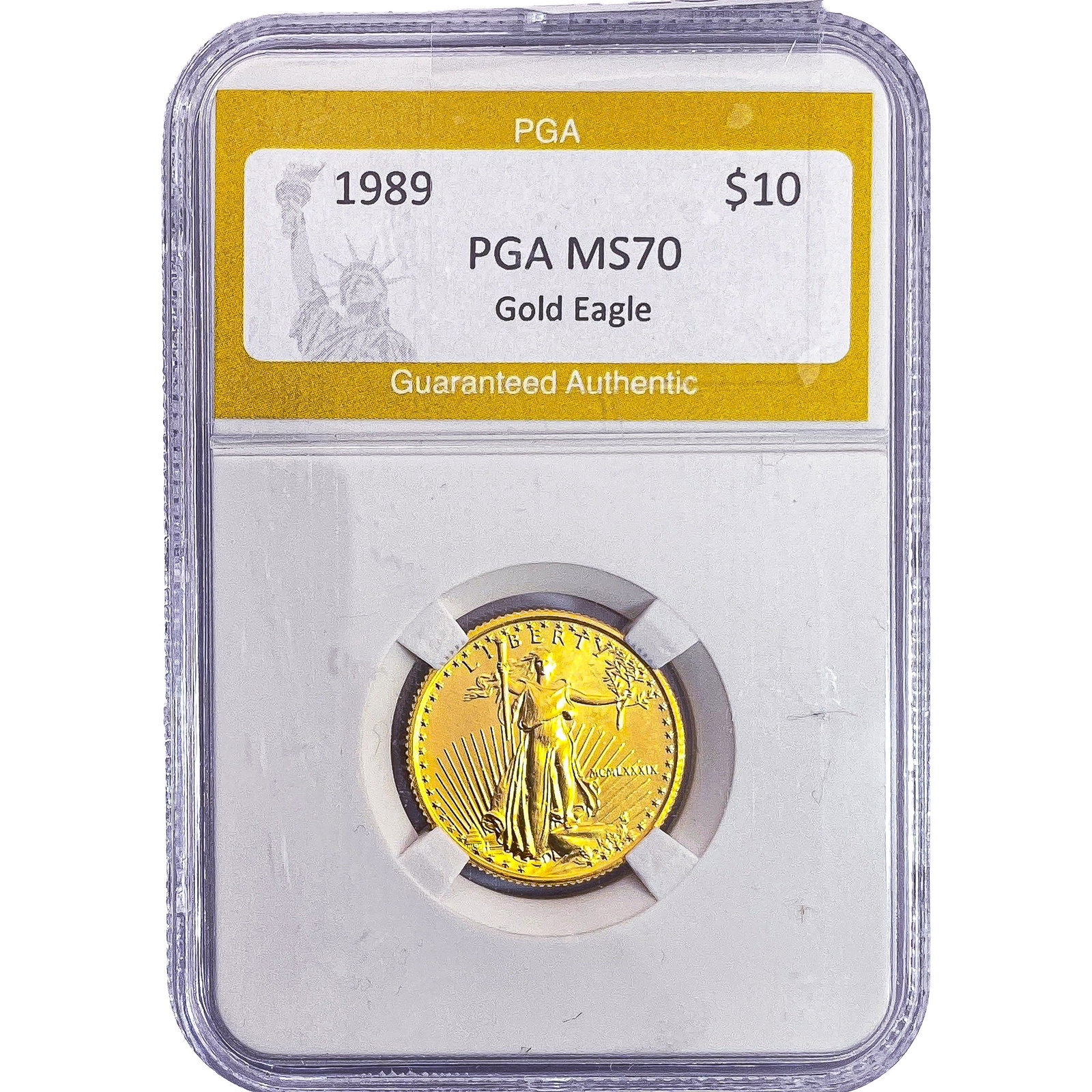 1989 1/4oz $10 Gold Eagle PGA MS70: 1989 1/4oz $10 Gold Eagle PGA MS70