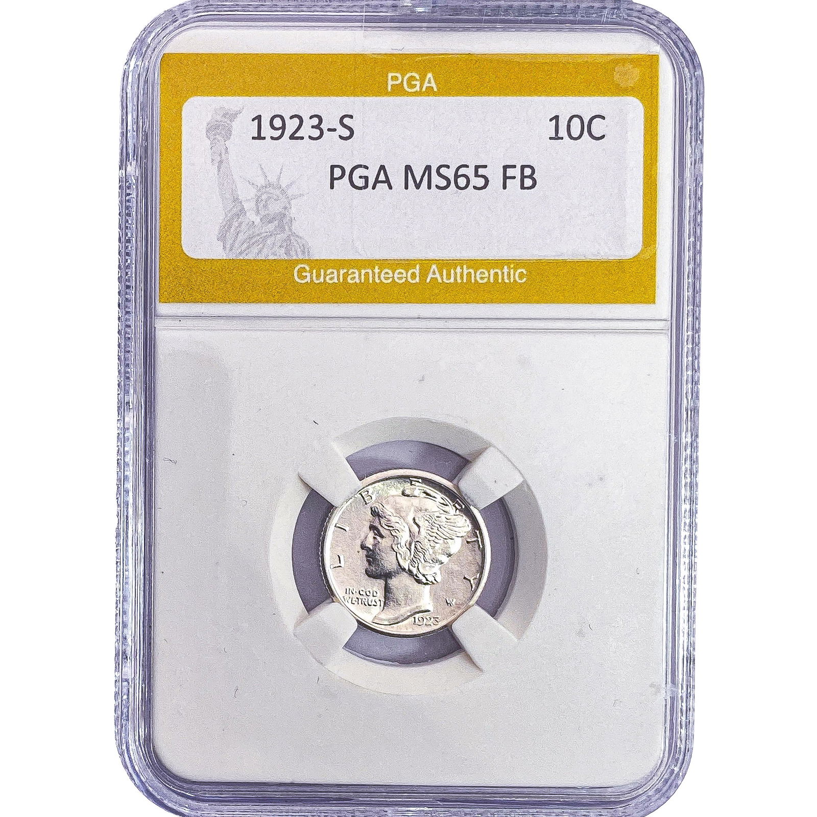 1923-S Mercury Silver Dime PGA MS65 FB (1 of 2)