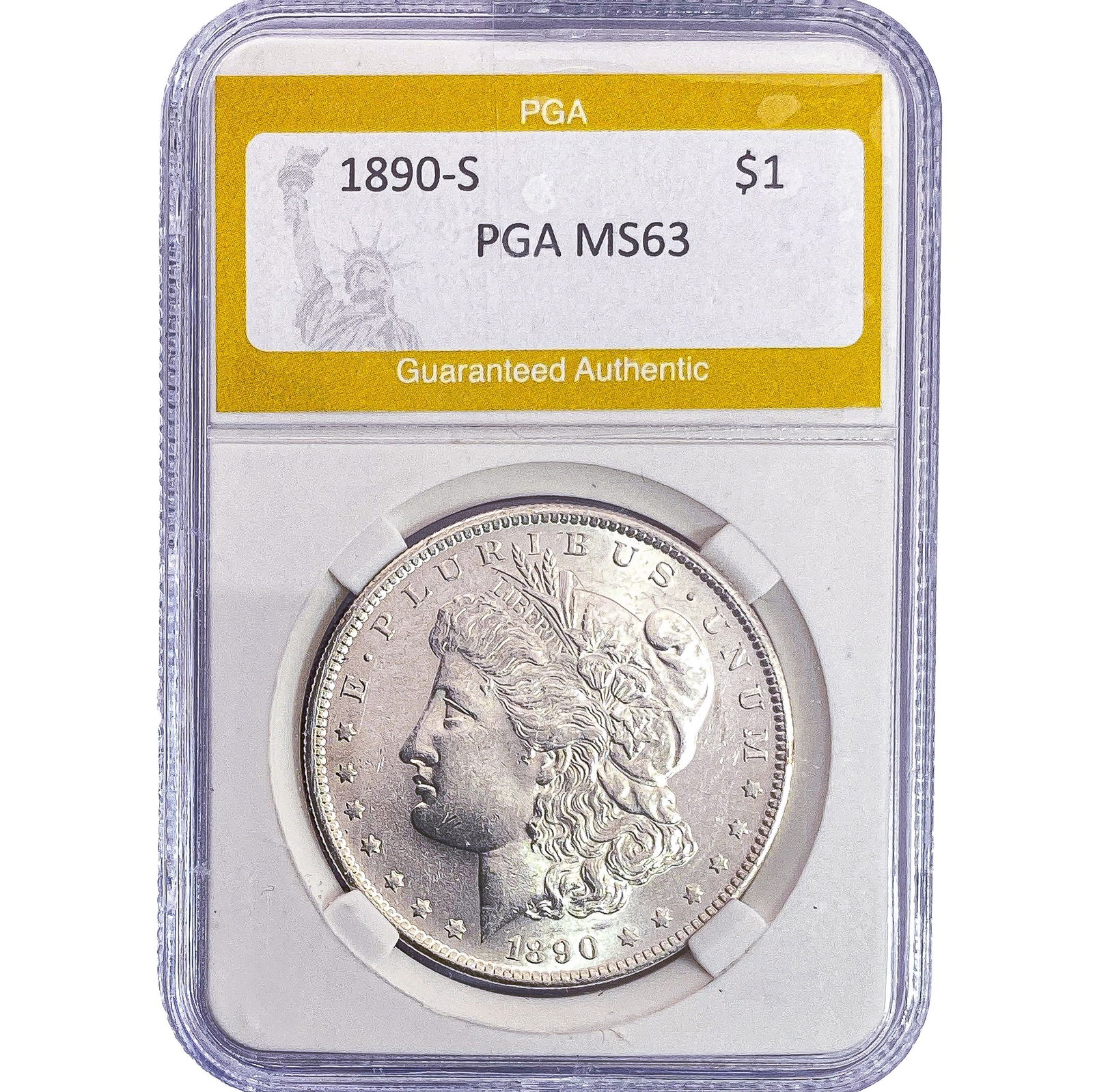 1890-S Morgan Silver Dollar PGA MS63 (1 of 2)