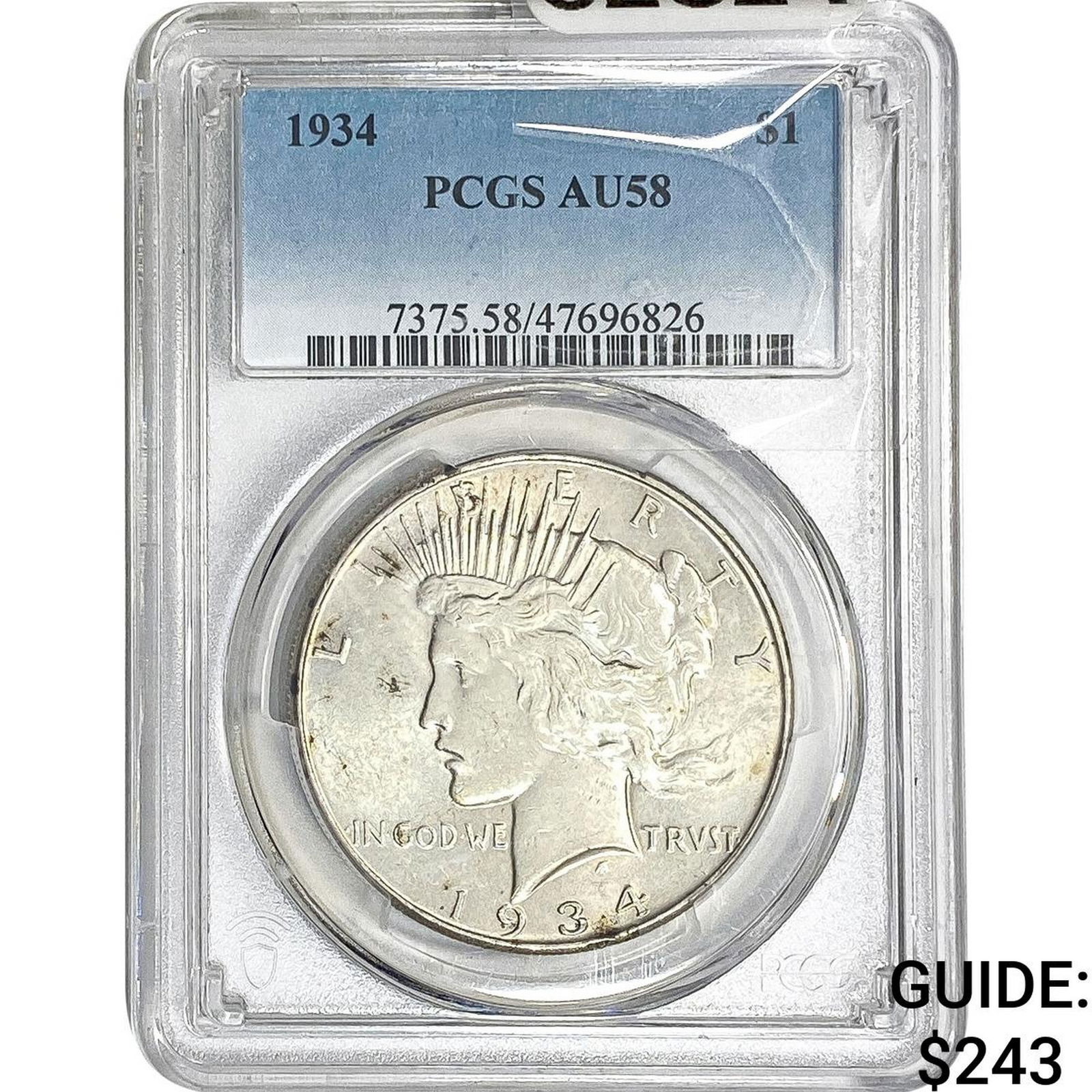 1934 Silver Peace Dollar PCGS AU58 (1 of 2)